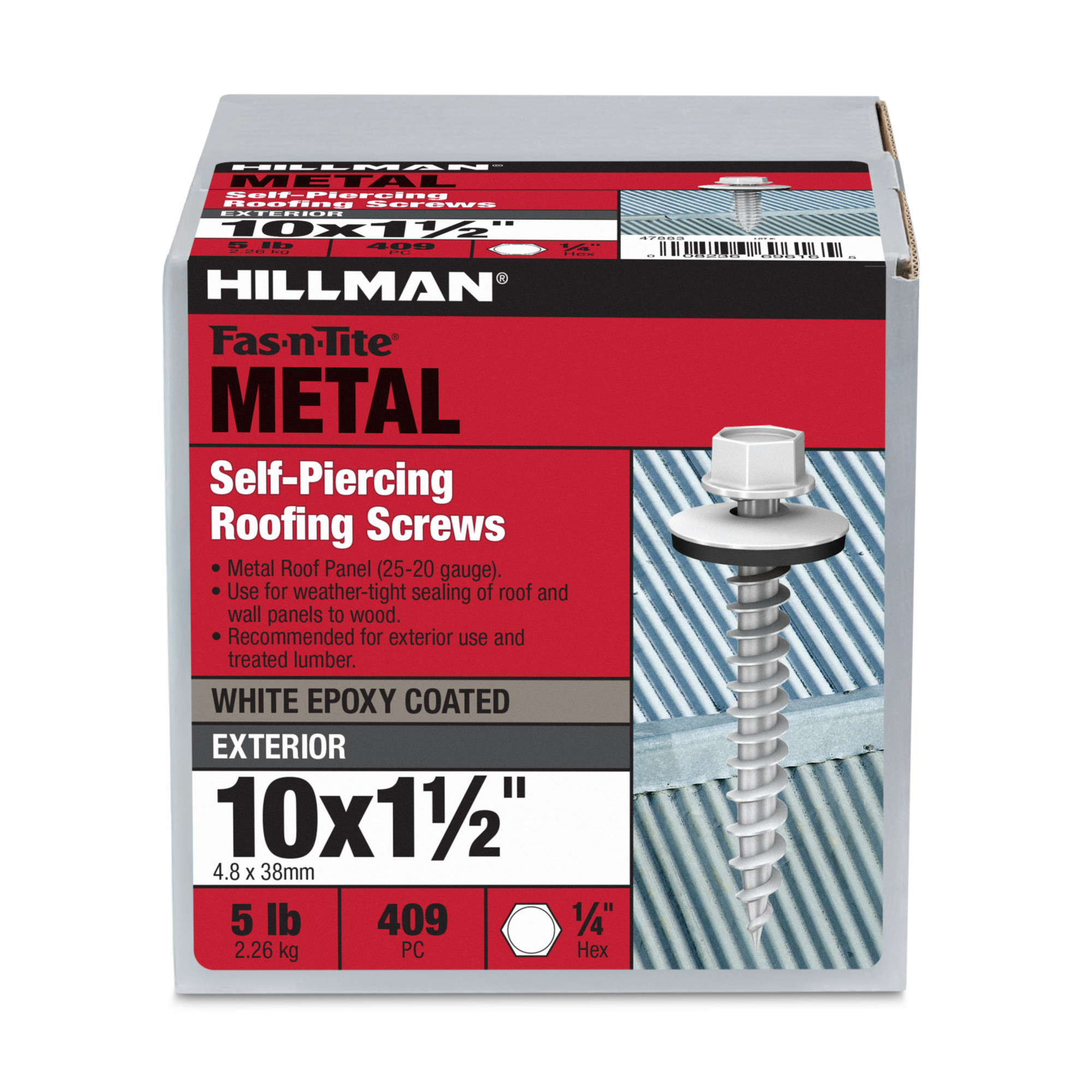 Hillman White Painted Self-Piercing Sheeter (#10 x 1-1/2 in.)