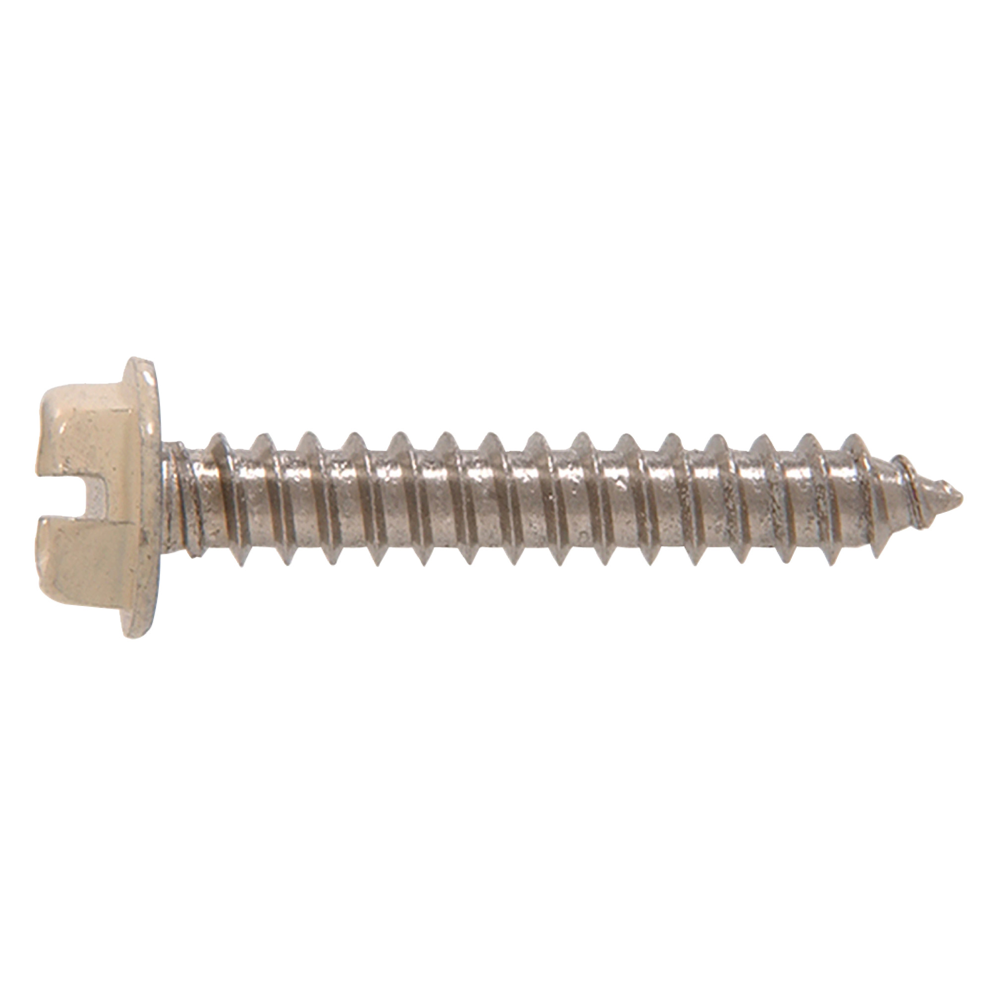 Hillman Beige Slotted Hex Washer-Head Stainless Sheet Metal Screws (#8 x 1/2 in.) - 25 pc