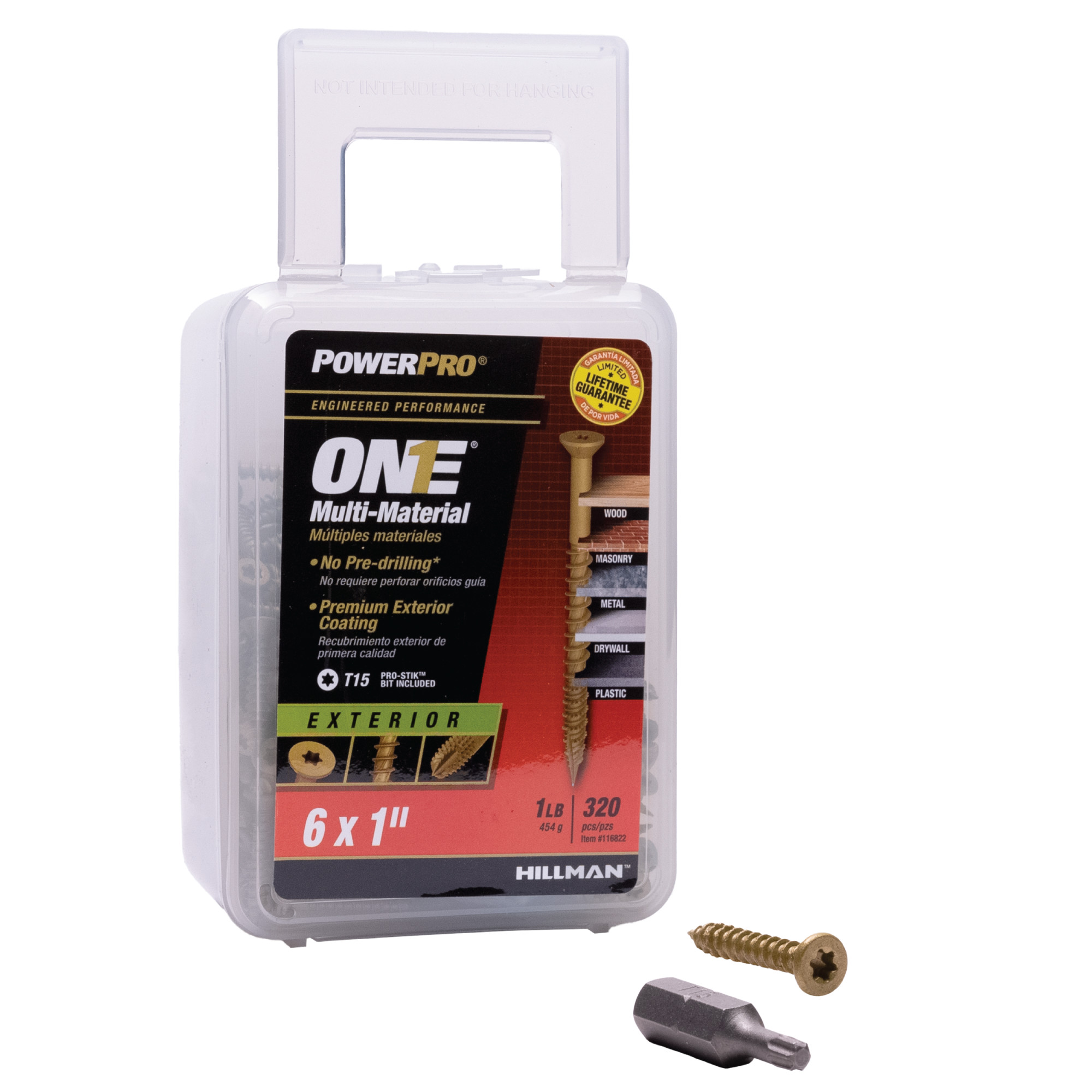 Power Pro ONE Flat Exterior Bronze Multi-Material Screws (#6 x 1 in.) - 76 pc