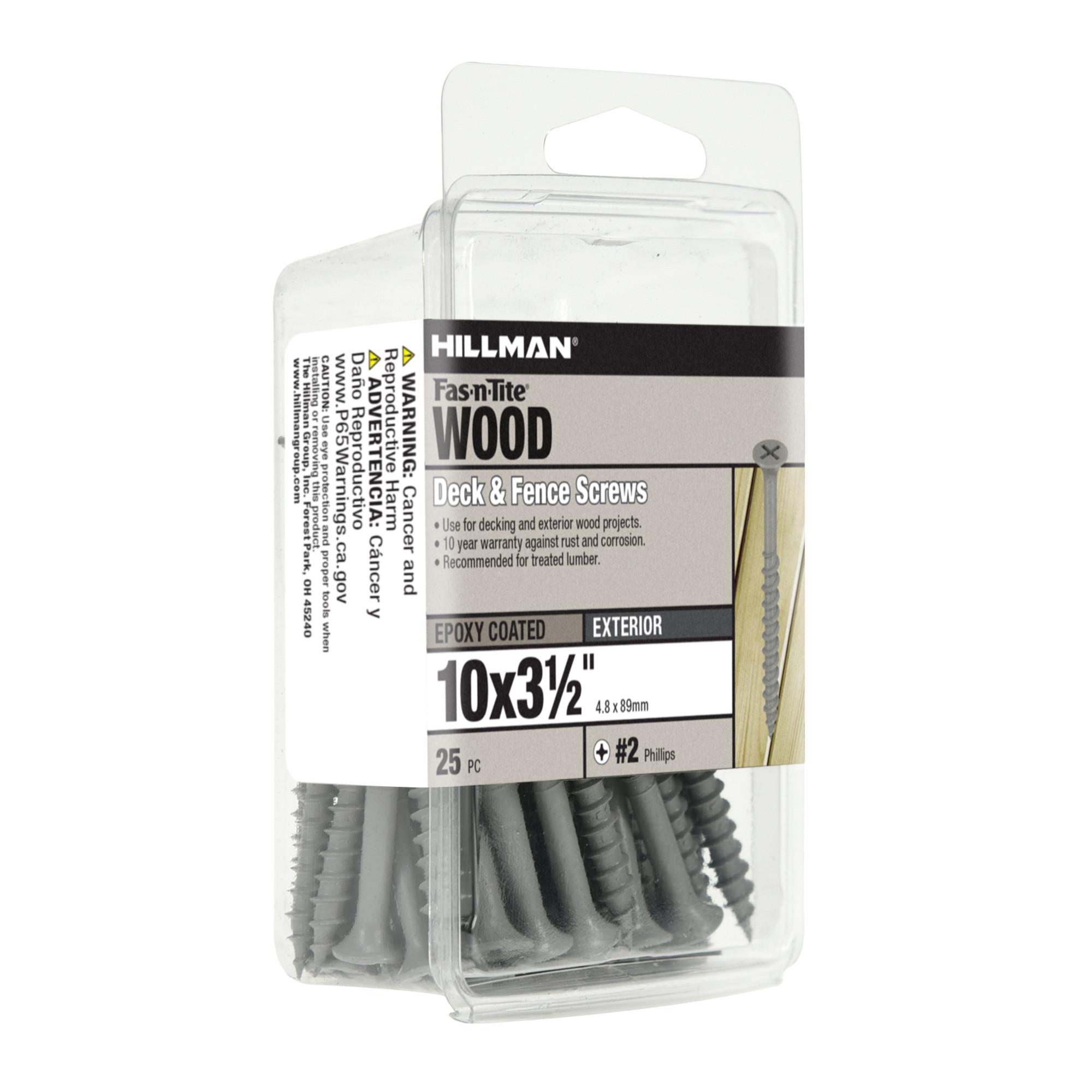 Hillman Exterior Coated Wood Screws (#10 x 3-1/2 in.)