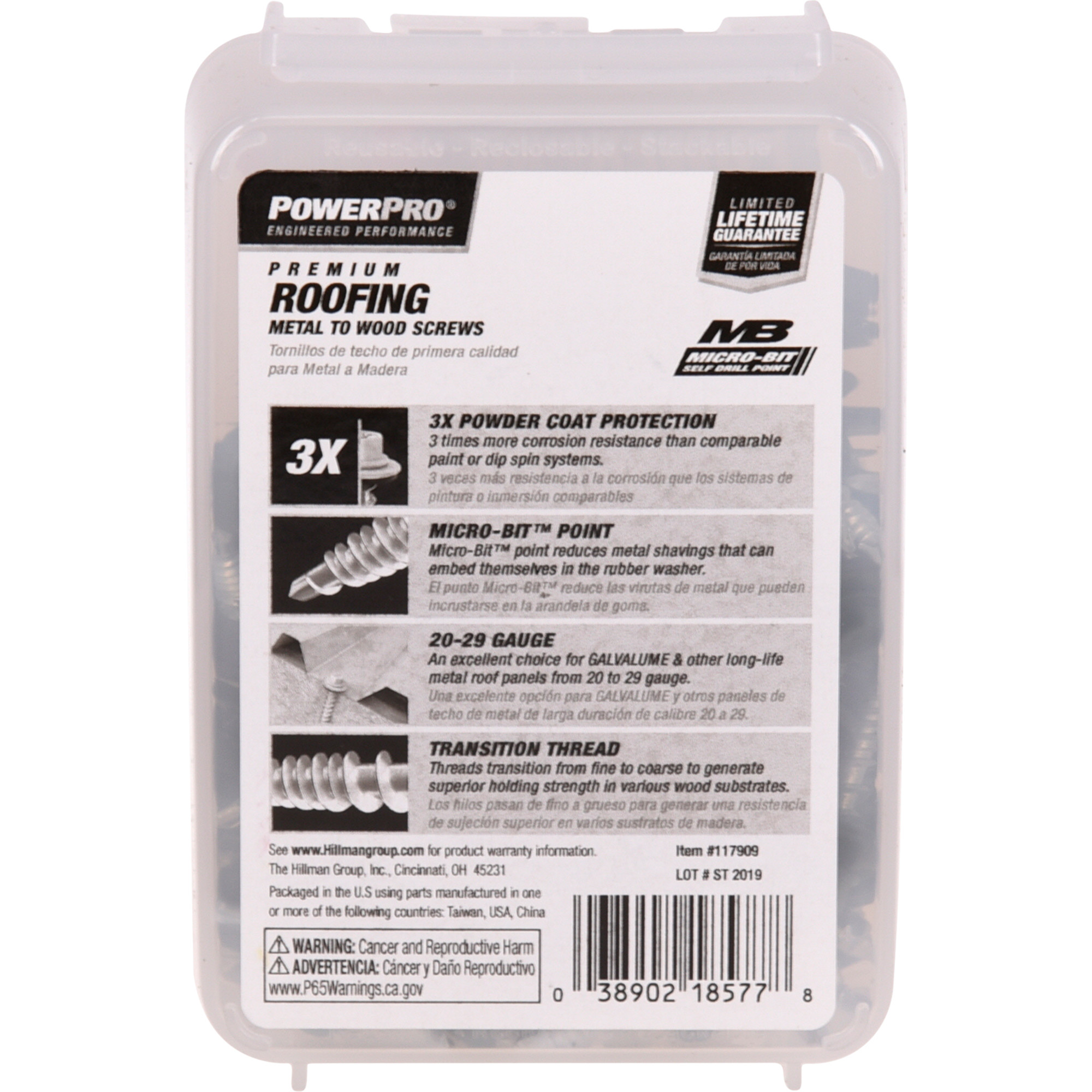 Power Pro Green Self Drilling Metal-to-Wood Roofing Screws (#10 x 1 in.) - 125 pc