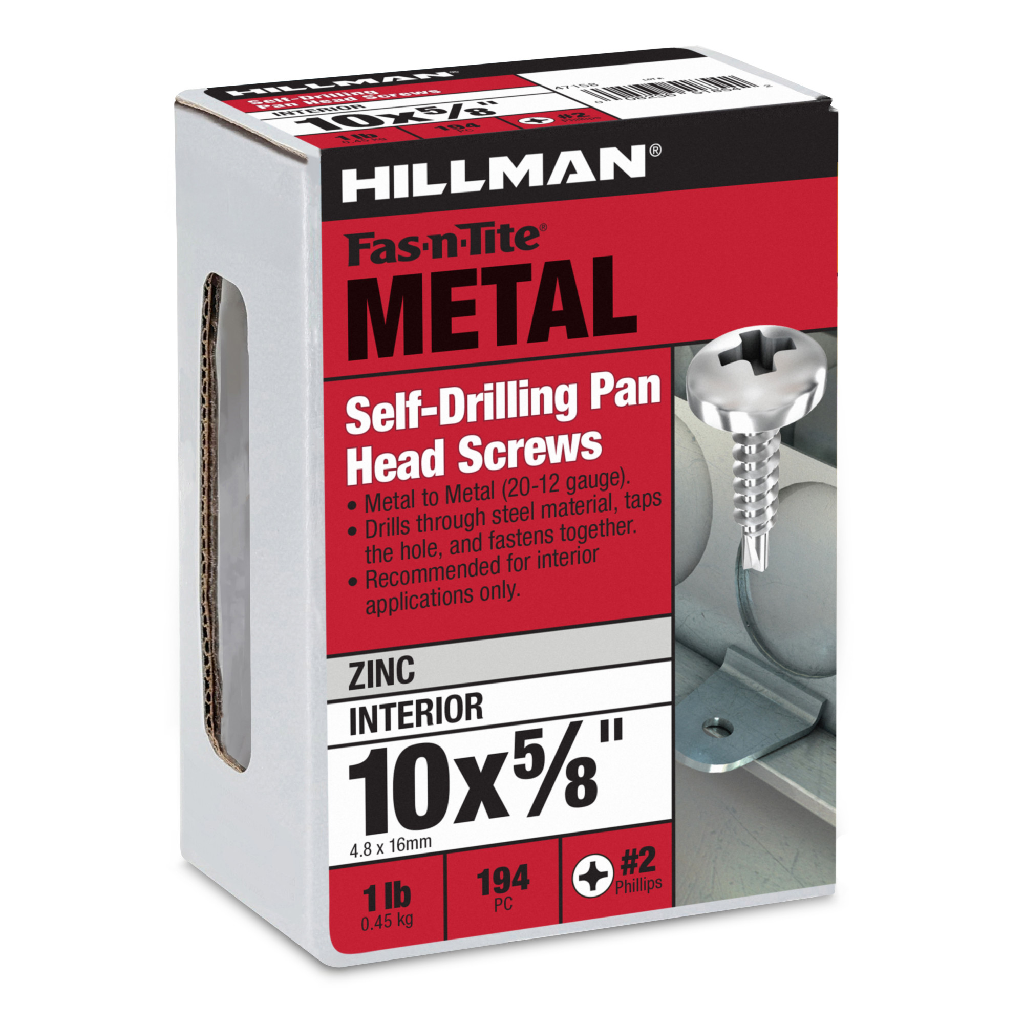 Hillman Zinc Pan Head Phillips Self Drilling Screws (#10-16 x 5/8 in.)