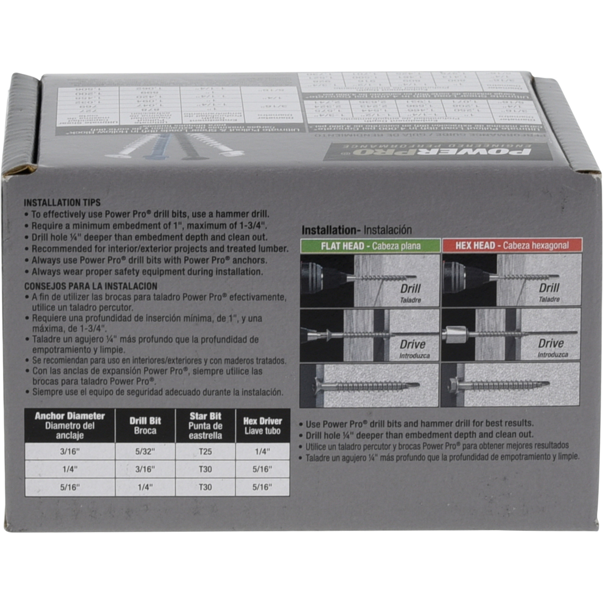 Power Pro Black Flat-Head Concrete Screw Anchor (1/4 in. x 3-1/4 in.) - 100 pc