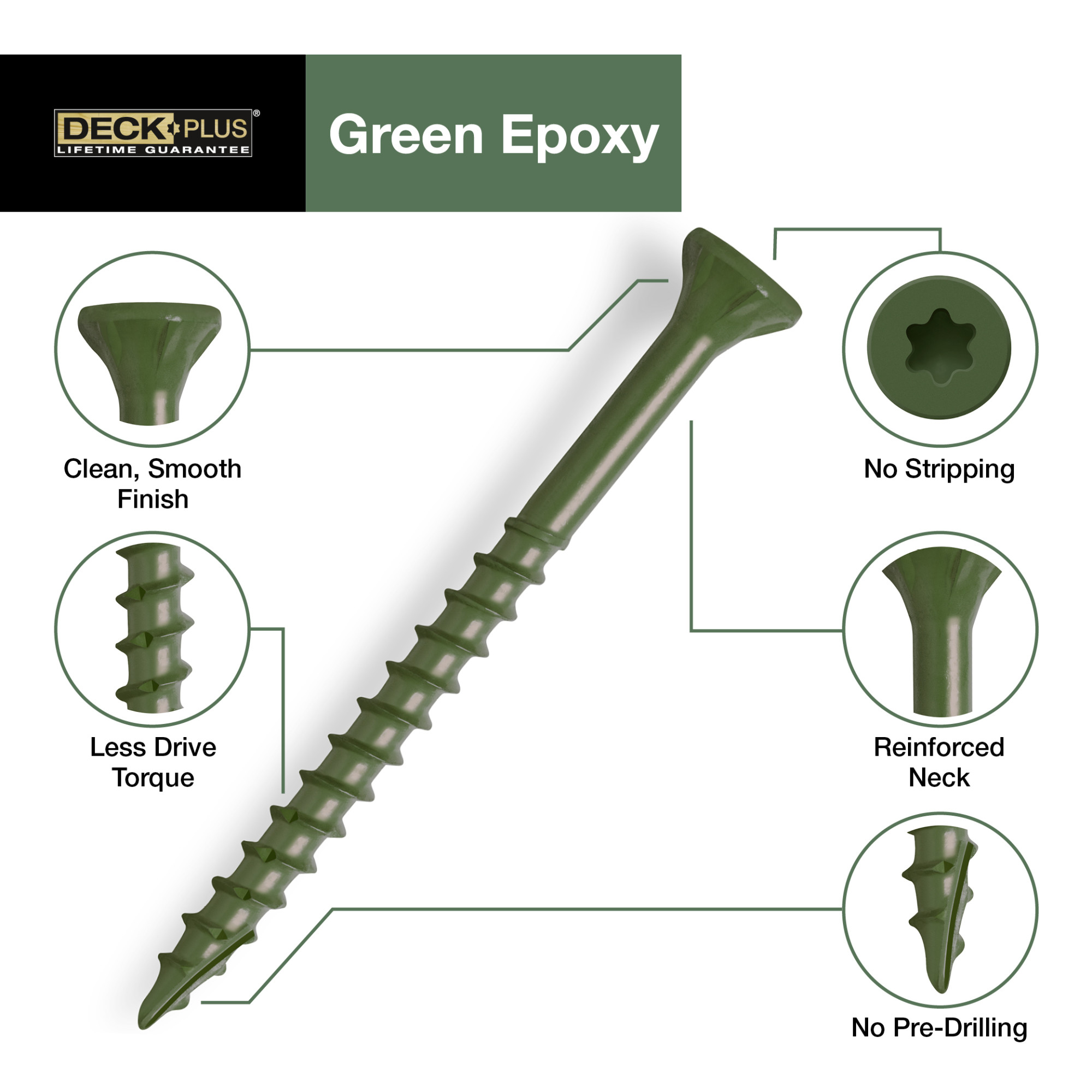 Deck Plus Green Deck Screws (#10 x 3 in.)