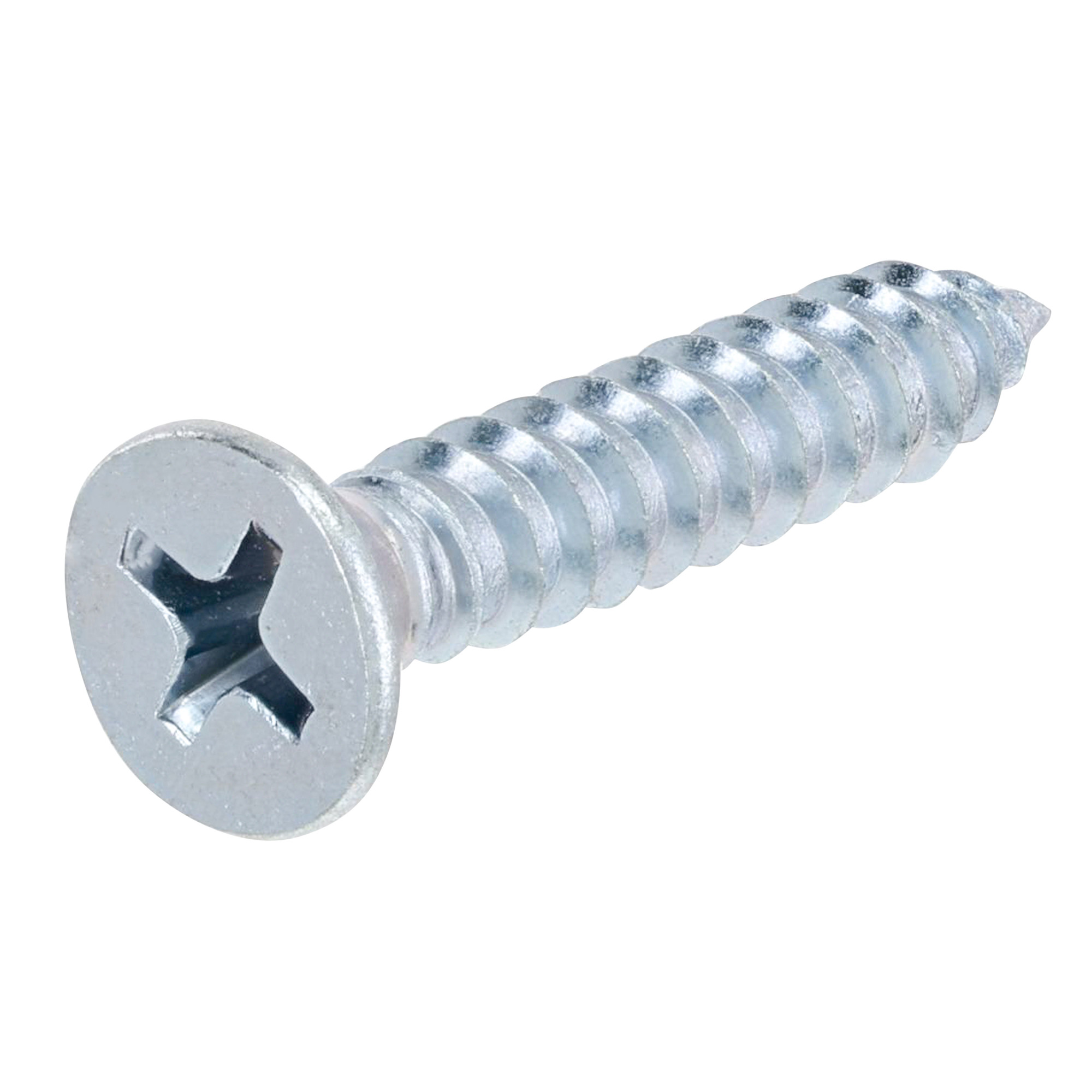 Hillman Zinc Flat Head Phillips Sheet Metal Screw (#10 x 1 in.) - 100 pc