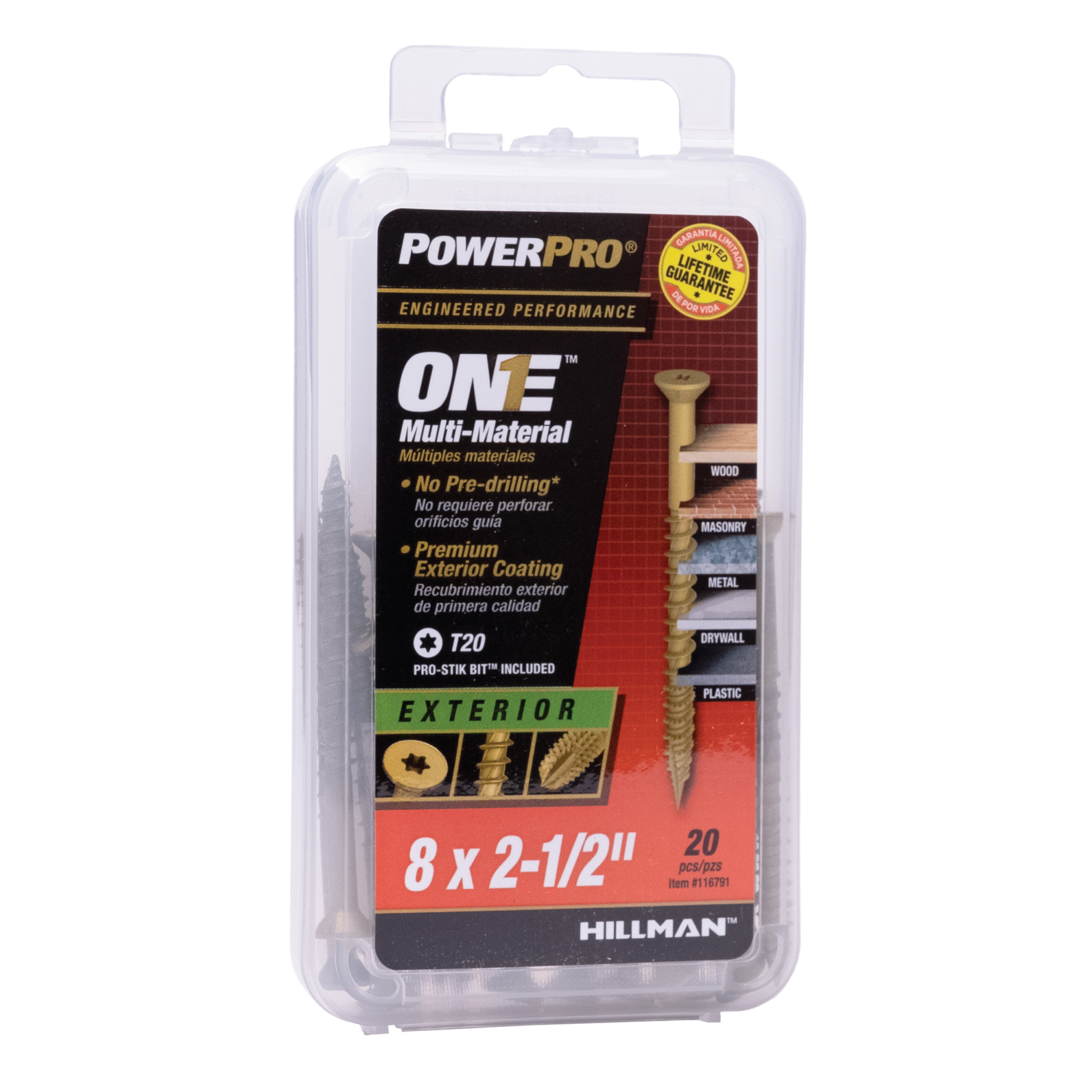 Power Pro ONE Flat Exterior Bronze Multi-Material Screws (#8 x 2-1/2 in.) - 20pc