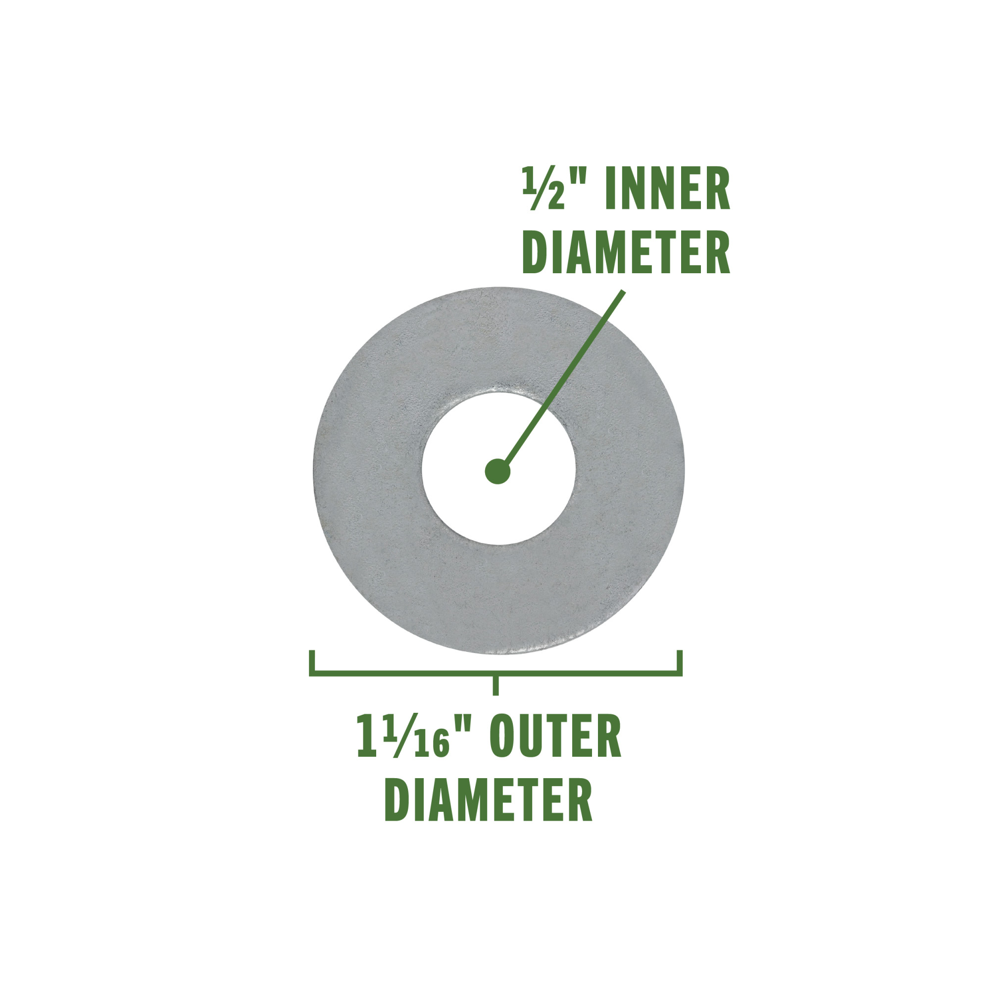 Hillman Galvanized Flat Washers (1/2 in.) - 50 pc
