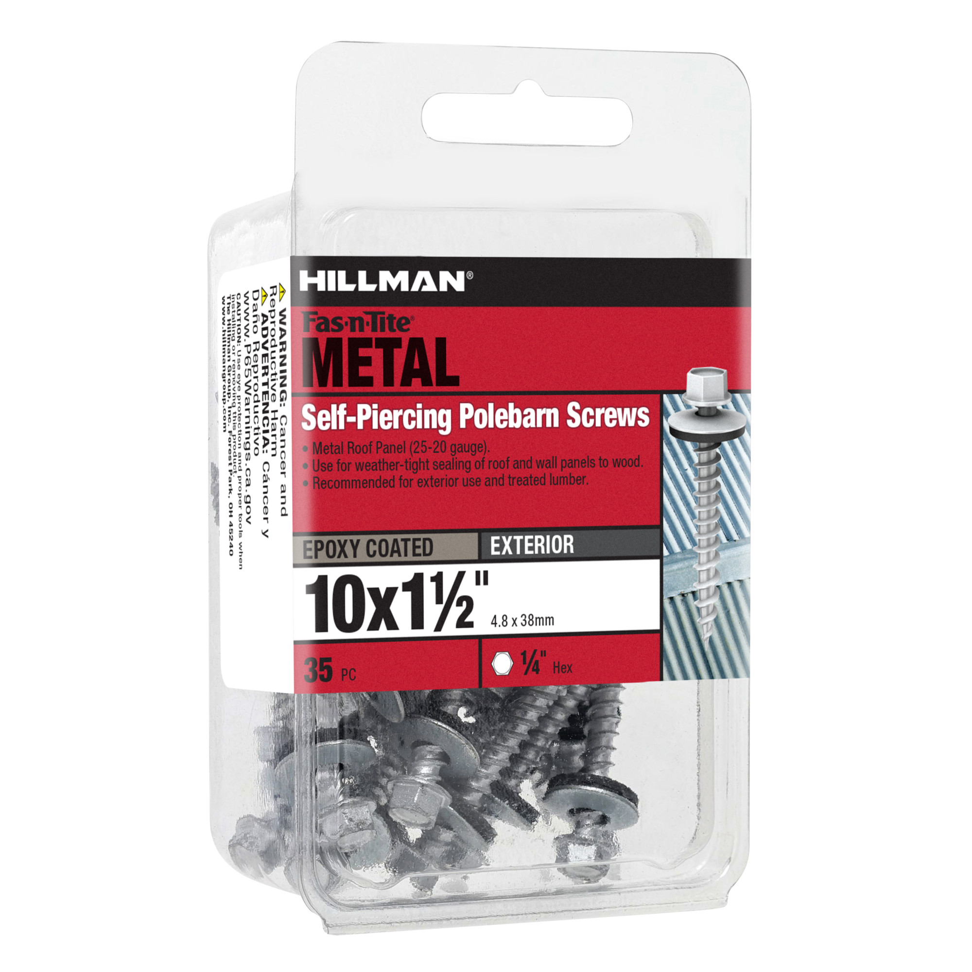 Hillman Self-Piercing Sheeter Screws (#10 x 1-1/2 in.) - 35 pc