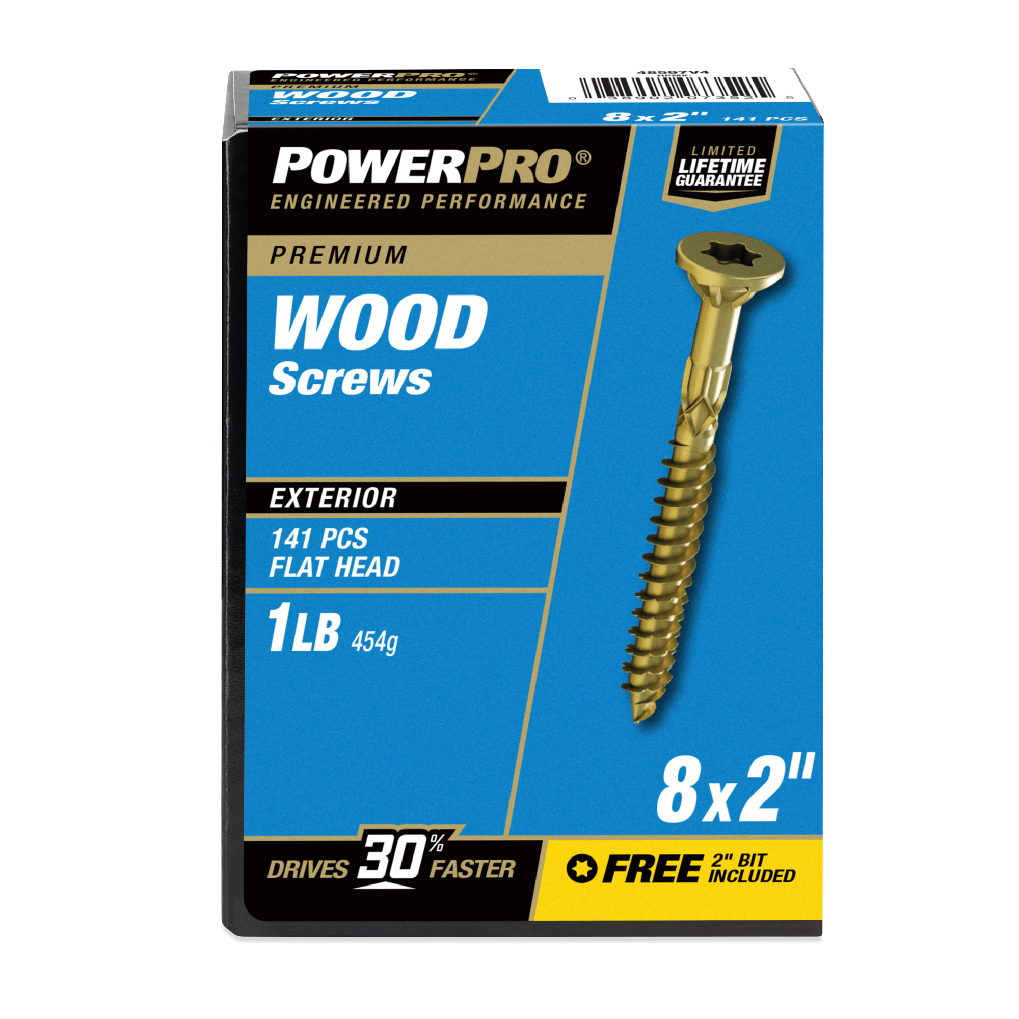 Power Pro Premium Exterior Wood Screws (#8 x 2 in.) - 141 pc