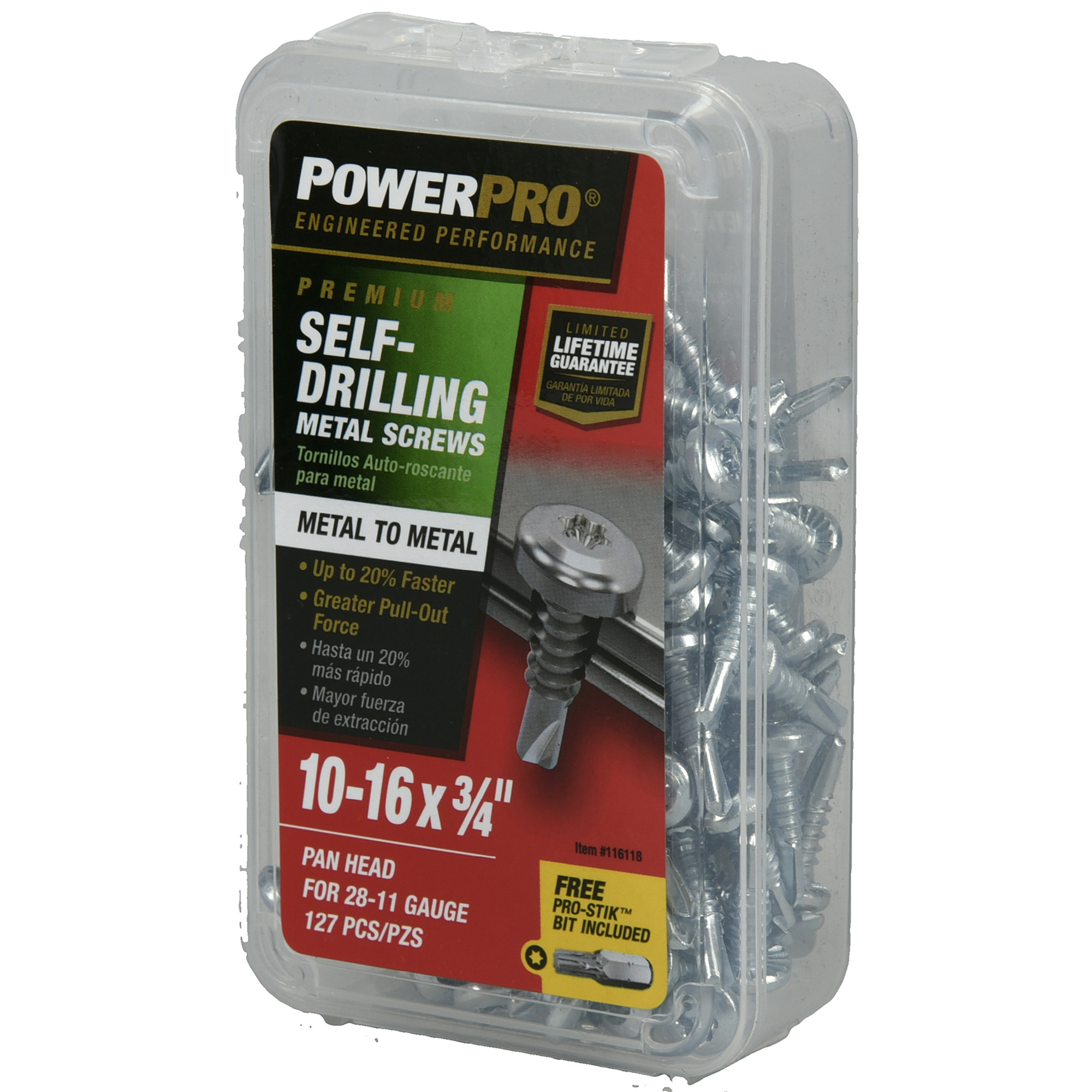 Power Pro Premium Zinc Sheet Metal Self-Drilling Screws (#10-32 x 3/4 in.) - 127 pc