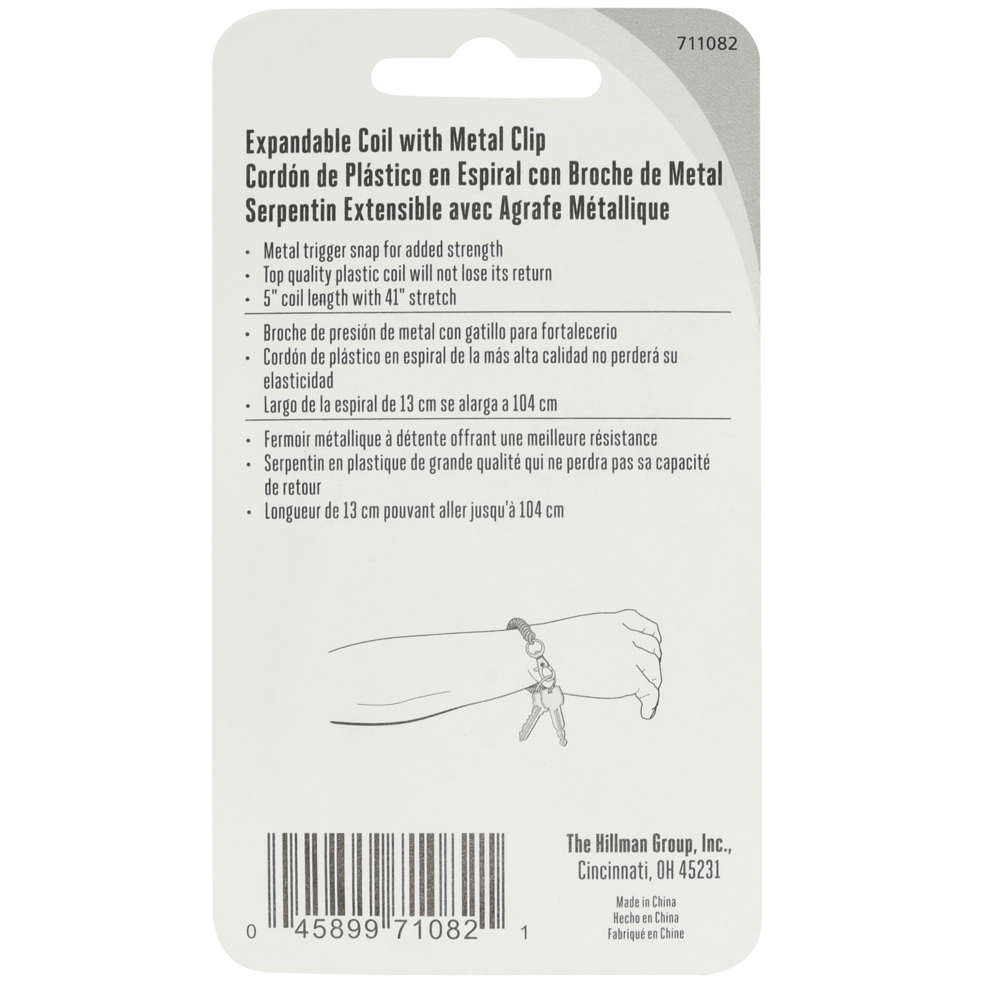 Hillman Expandable Coil Snap Hook 5 Pack