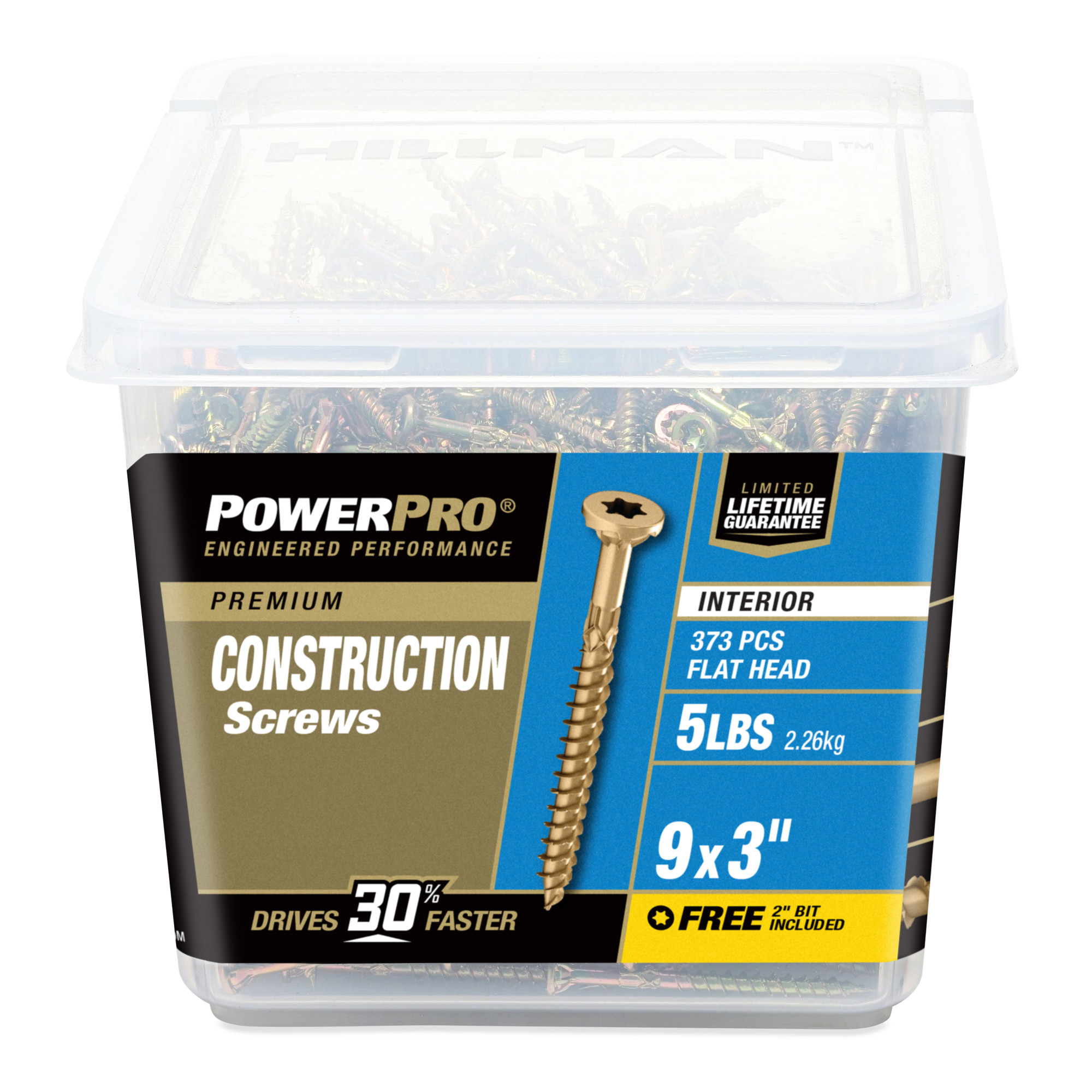 Power Pro Premium Interior Construction Screws (#9 x 3 in.) - 373 pc
