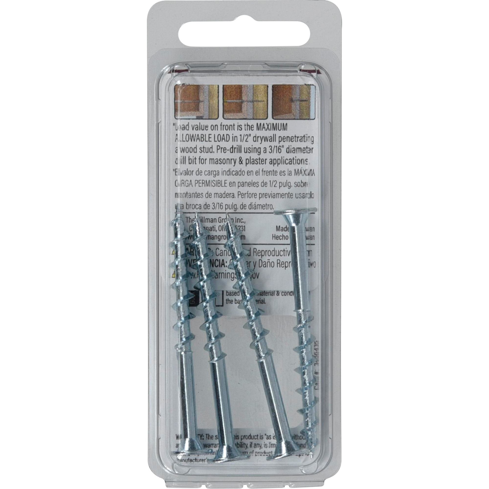 Hillman Borefast Zinc Phillips Wafer-Head Screw Anchor (2-1/2 in.) - 4 pc