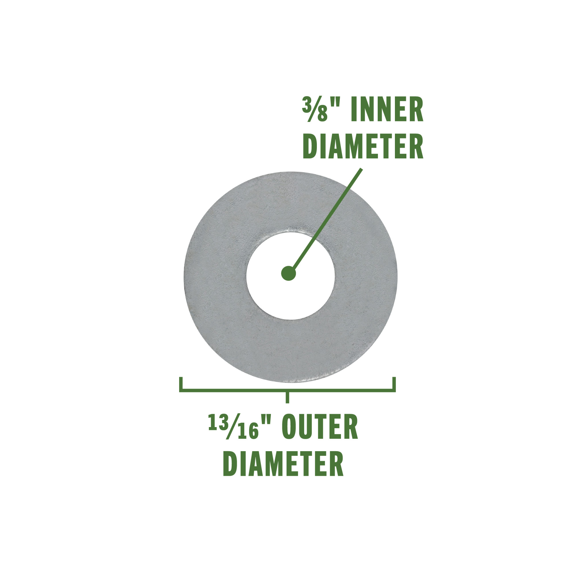 Hillman Galvanized Flat Washers (3/8 in.) - 100 pc