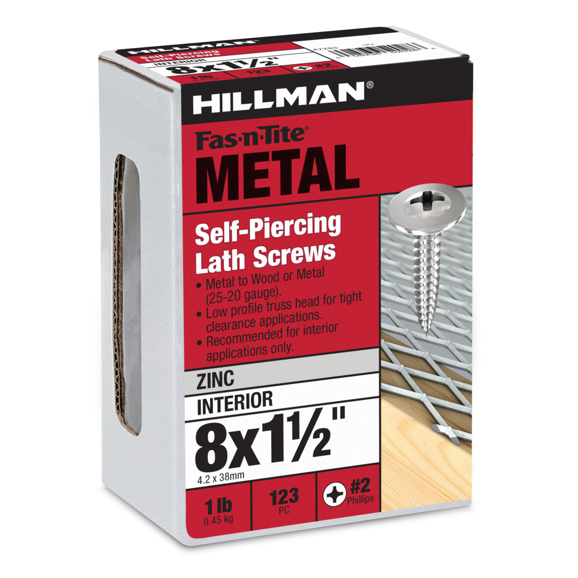 Hillman Truss Washer Head Needle Point Lath Screws (#8 x 1-1/2 in.) - 1lb Box