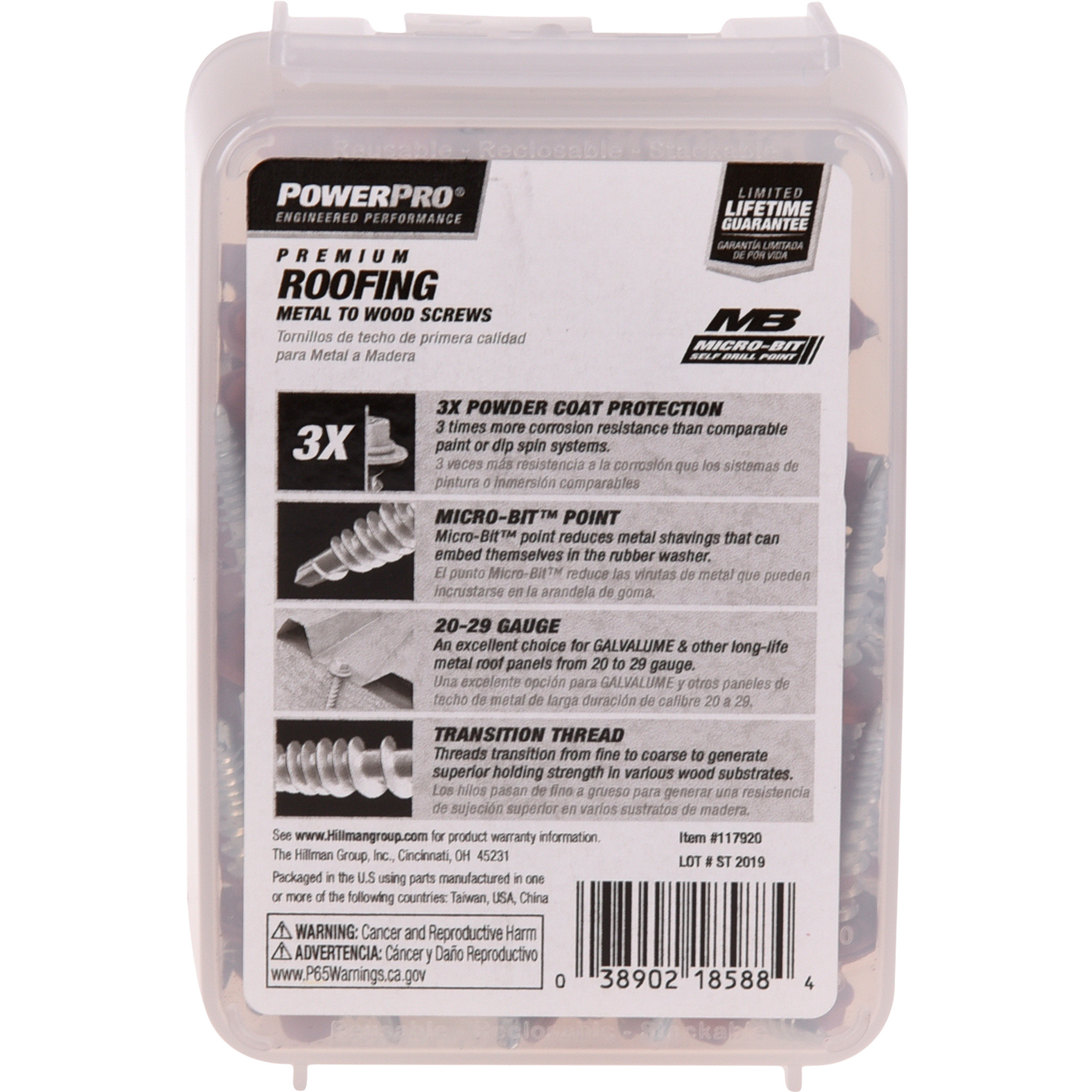 Power Pro Red Self Drilling Metal-to-Wood Roofing Screws (#10 x 1-1/2 in.) - 98 pc