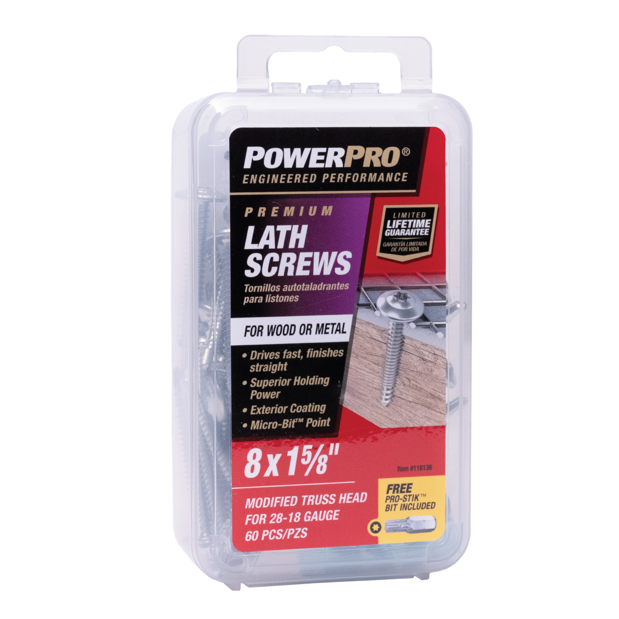 Power Pro Stainless Steel Truss-Head Lath Screws (#8 x 1-5/8 in.) - 1lb Box