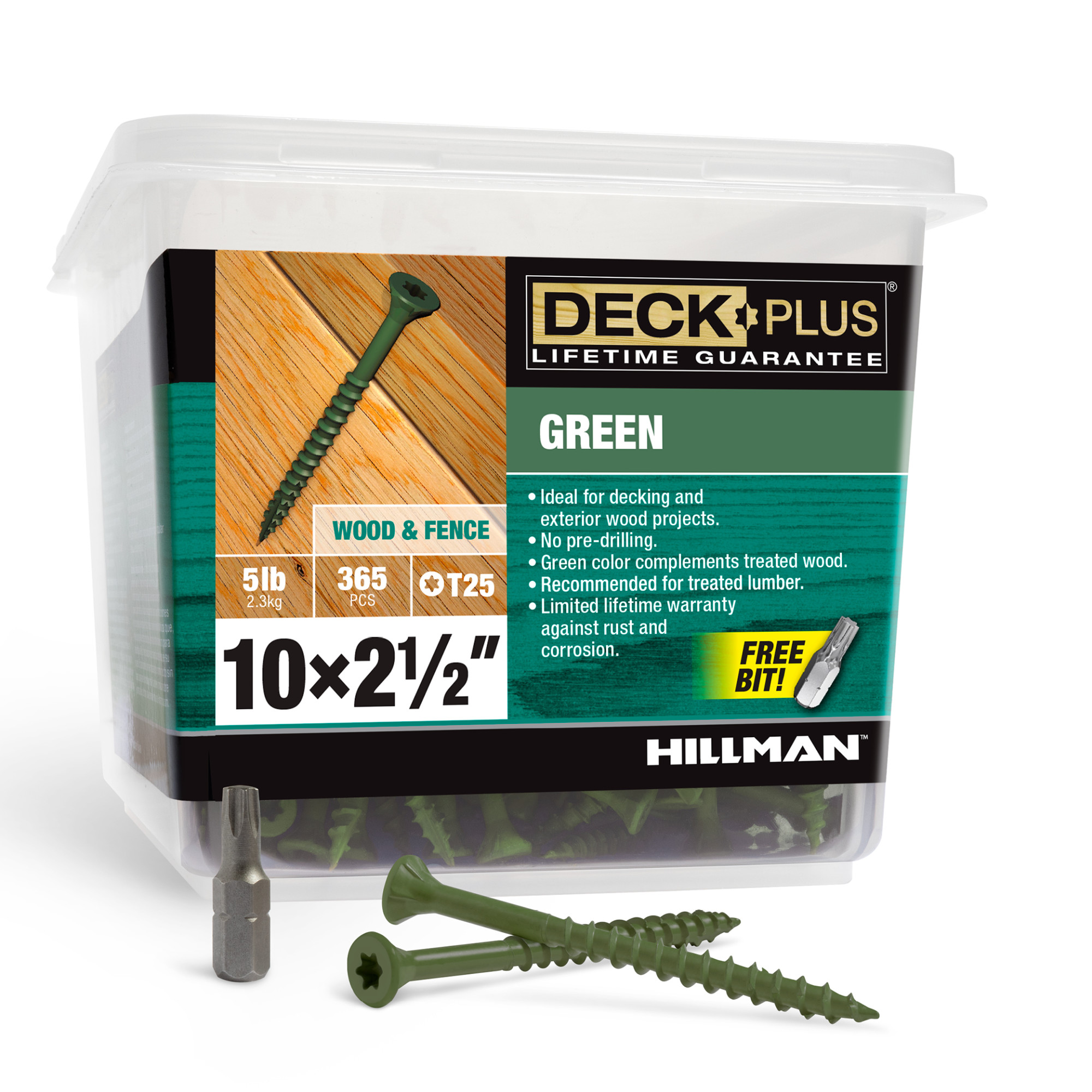 Deck Plus Green Deck Screws (#10 x 2-1/2 in.)