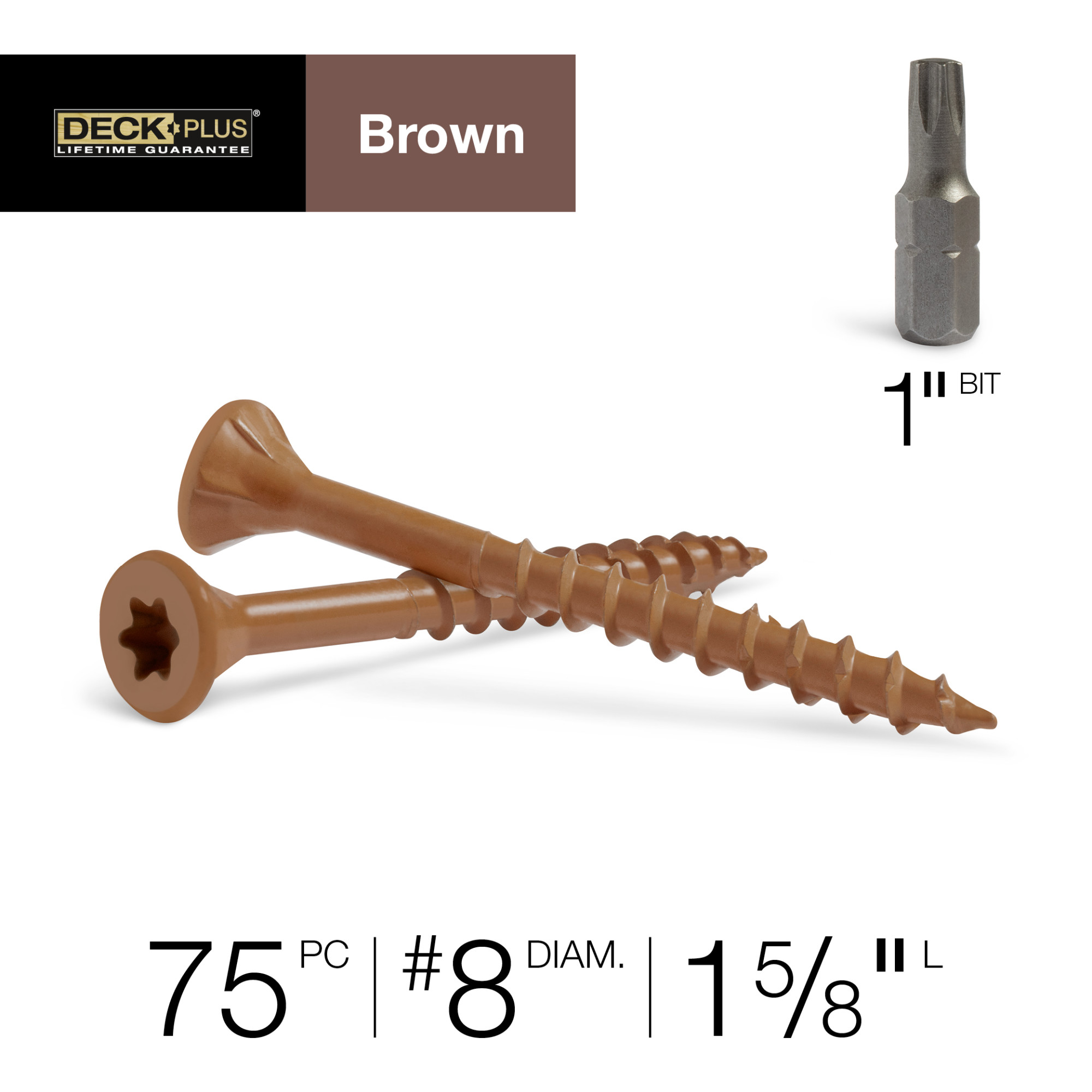 Deck Plus Brown Deck Screws (#10 x 1-5/8 in.)