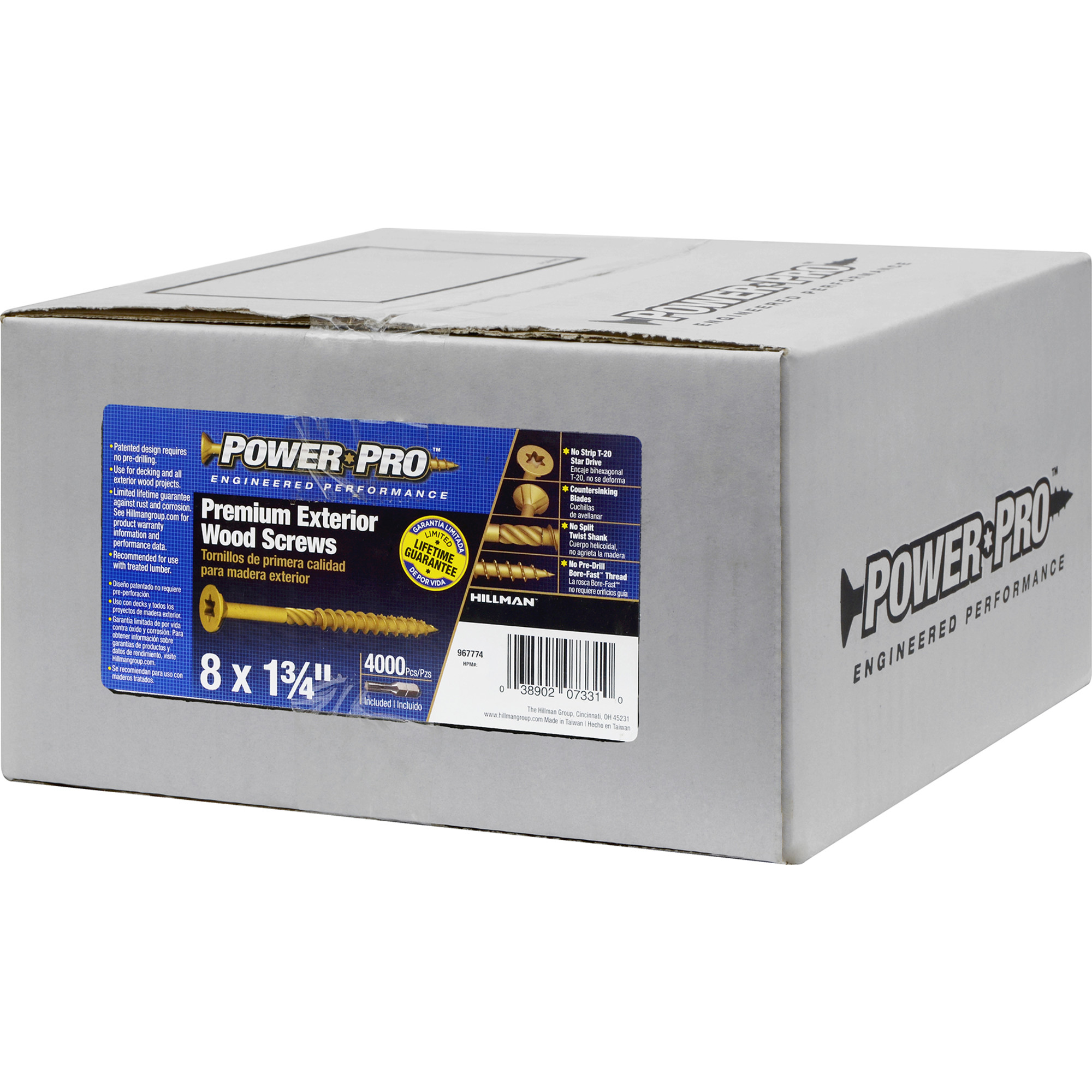 Power Pro Premium Bronze Exterior Wood Screws (#8 x 1-3/4 in.) - 4000 pc