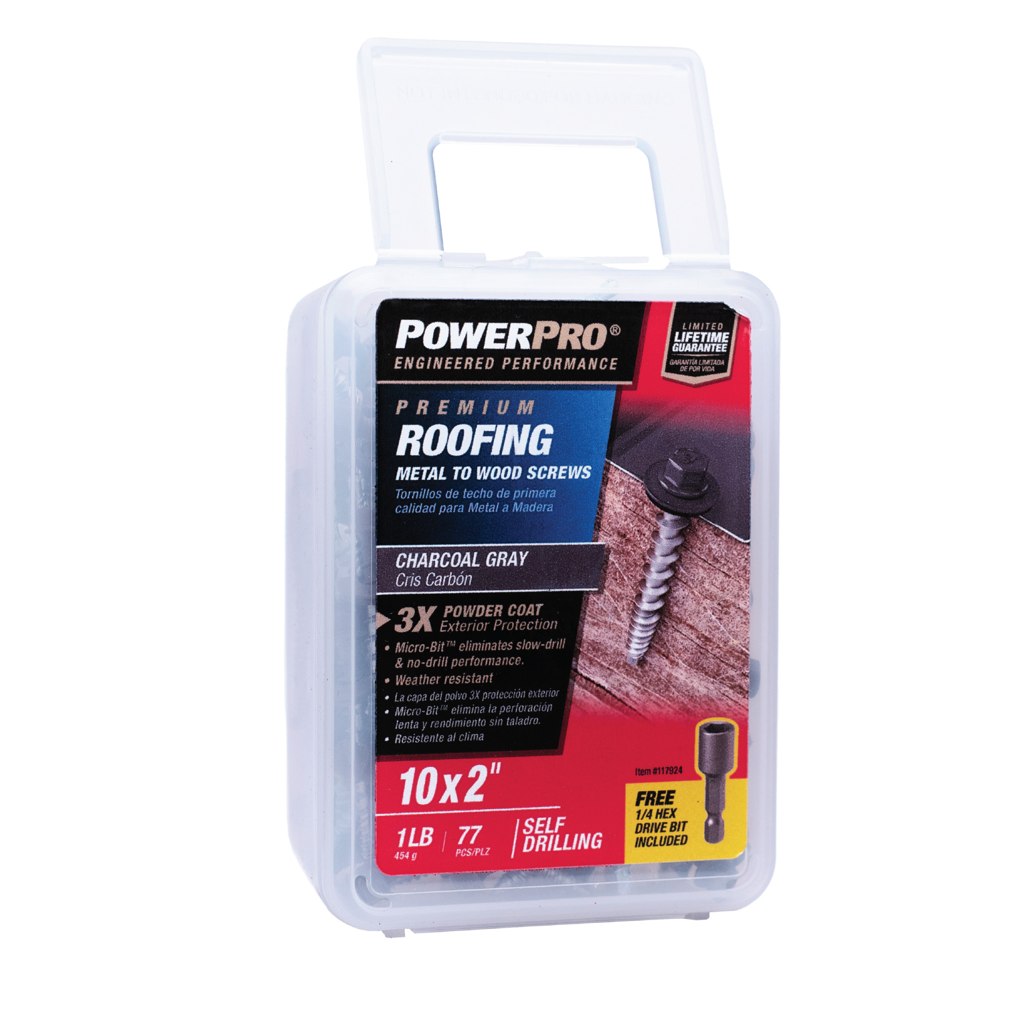 Power Pro Gray Self Drilling Metal-to-Wood Roofing Screws (#10 x 2 in.) - 77 pc