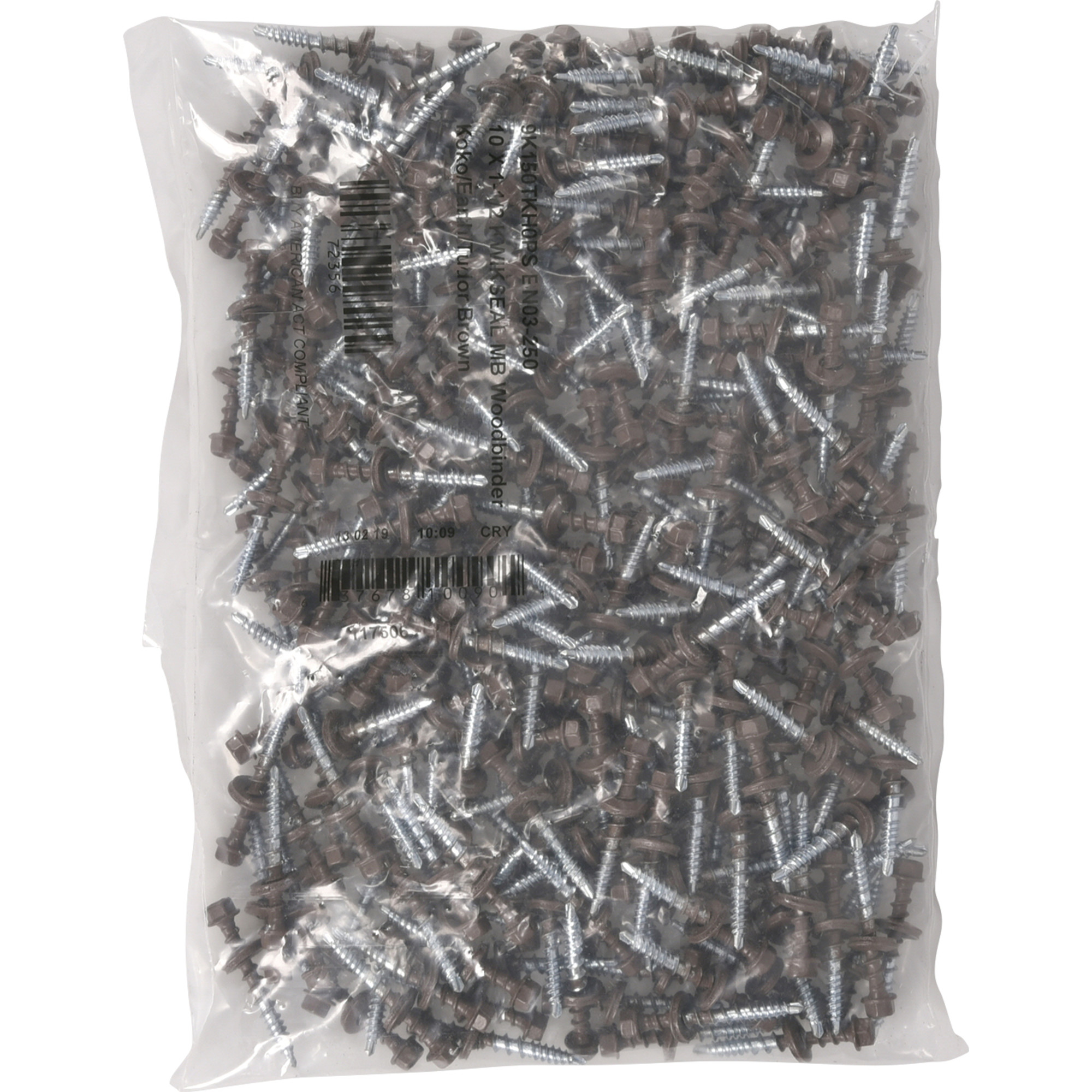 Power Pro Brown Self Drilling Metal-to-Wood Roofing Screws (#10 x 1-1/2 in.)-250 pc