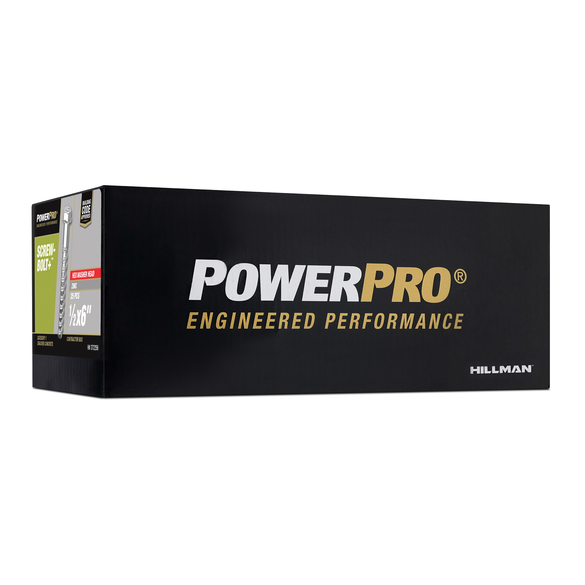 Power Pro Zinc Hex Washer Head Screw-Bolt+ Anchors (1/2 in. x 6 in.) - 25 pc