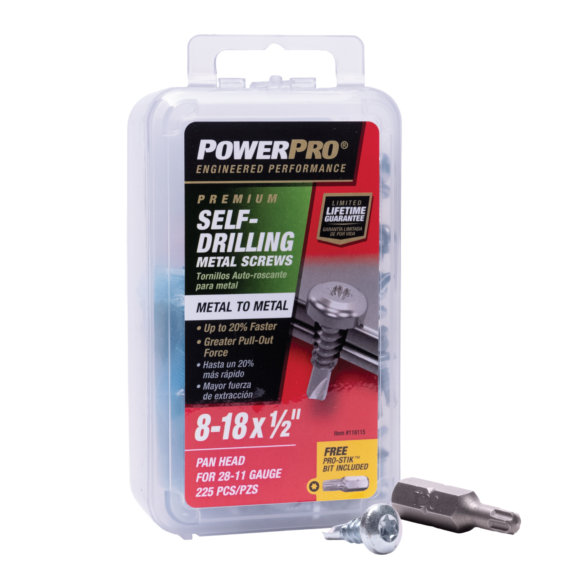 Power Pro Premium Zinc Sheet Metal Self-Drilling Screws (#8-32 x 1/2 in.) - 225 pc