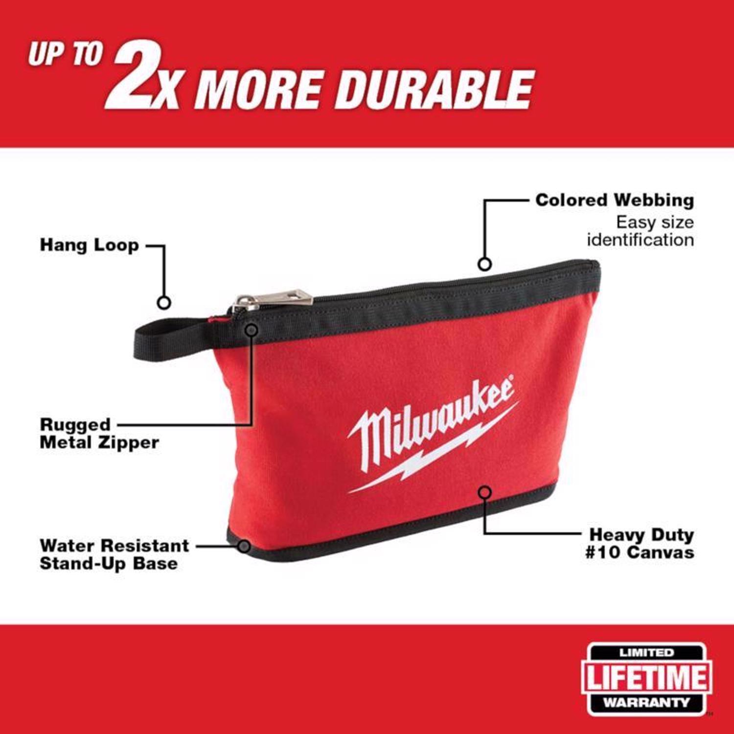 Milwaukee Canvas Tool Pouch 1 pocket Red 1 pc