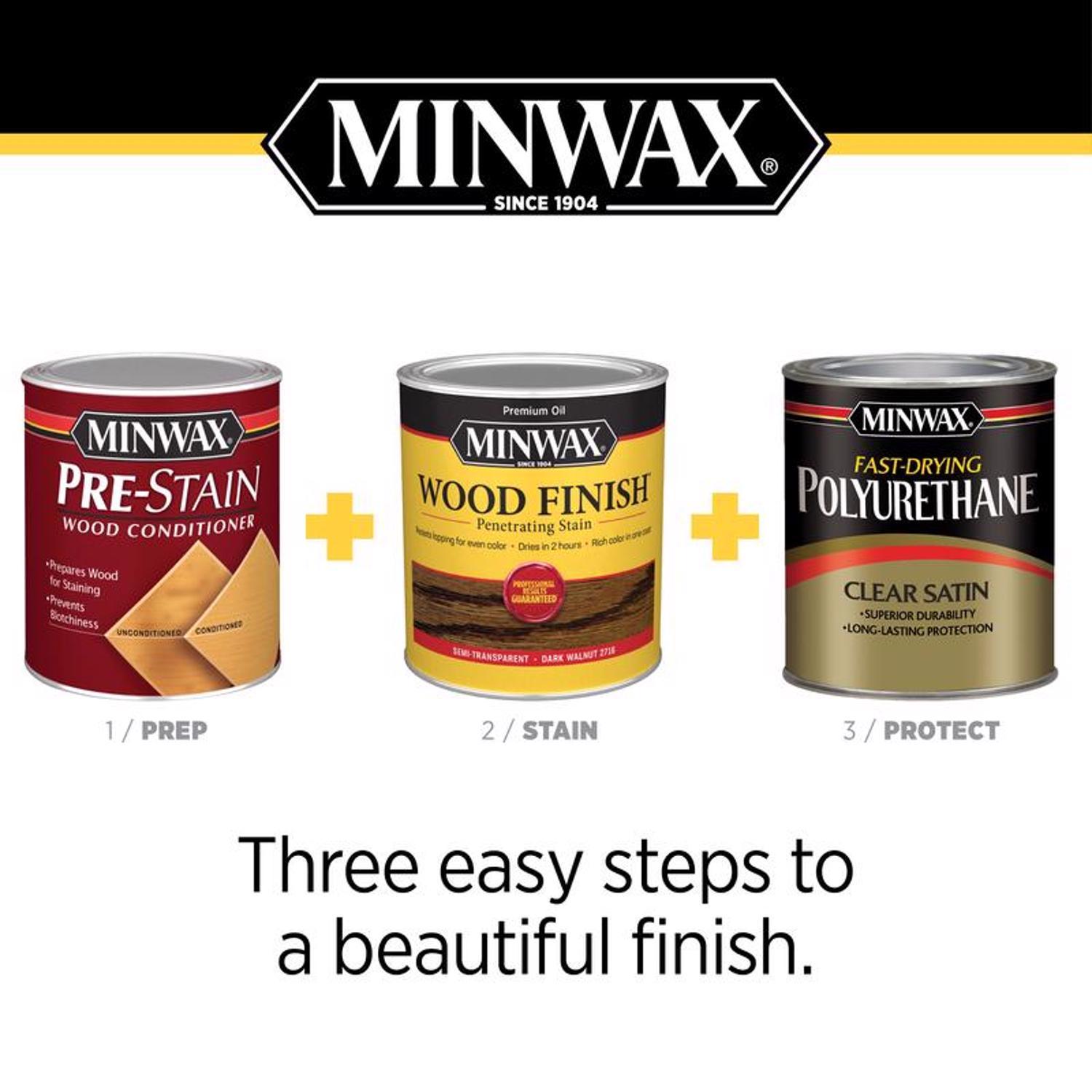 Minwax Wood Finish Semi-Transparent Dark Walnut Oil-Based Penetrating Wood Stain 1/2 pt