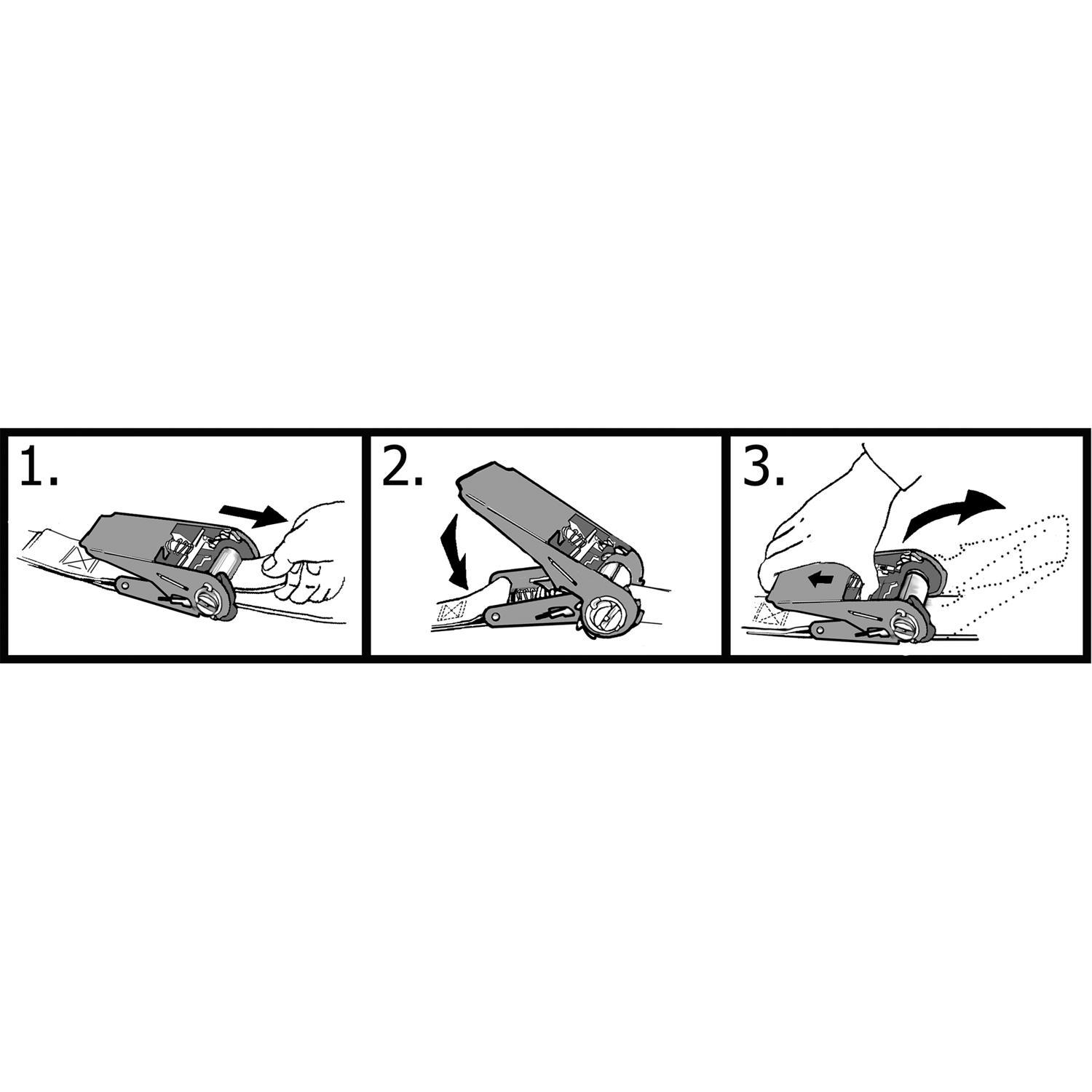 Keeper 1 in. W X 13 ft. L Gray Tie Down w/Ratchet 400 lb 1 pk