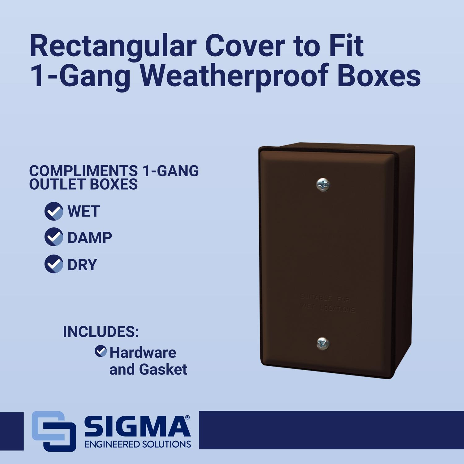 Sigma Engineered Solutions Rectangle Stamped Steel 1 gang 4.52 in. H X 2.77 in. W Flat Box Cover