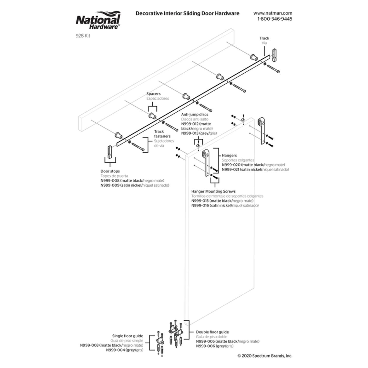 National Hardware Classic 96 in. L Matte Black Steel Barn Door Hanger Kit 1 pc