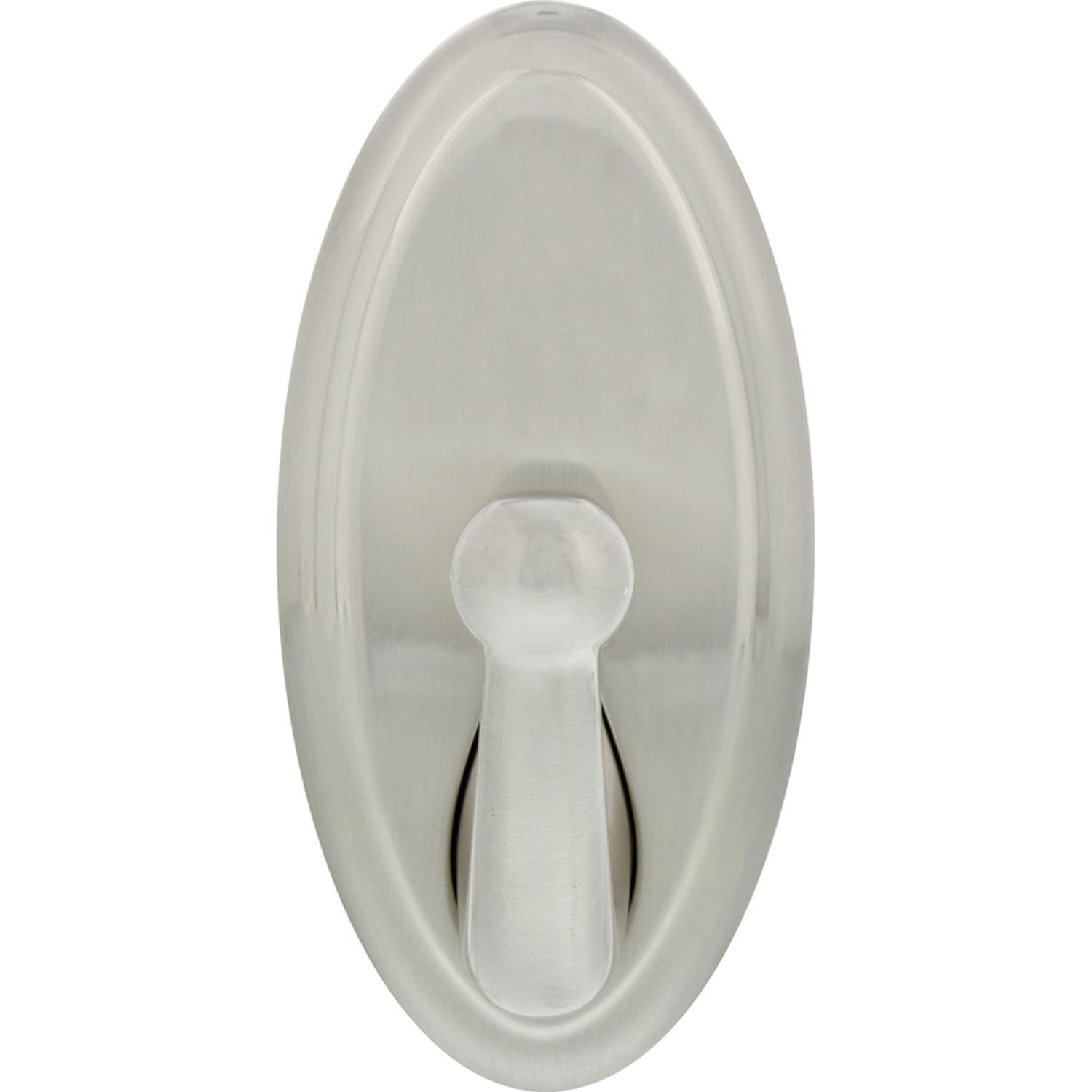 High & Mighty 3.5 in. L Satin Nickel Steel Oval Hook 25 lb. cap. 1 pk