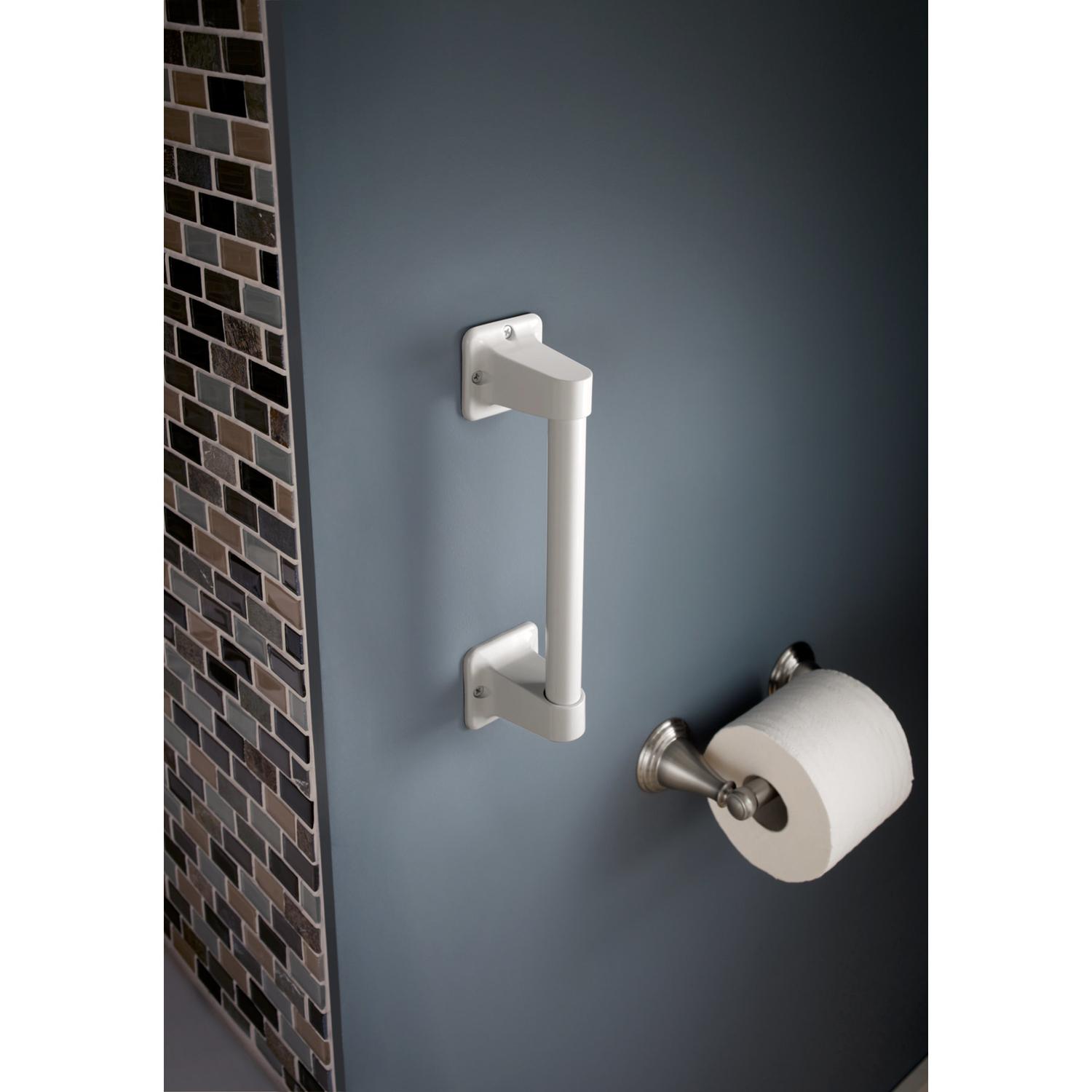 Delta Grab Bar White Stainless Steel 17.63 in. L