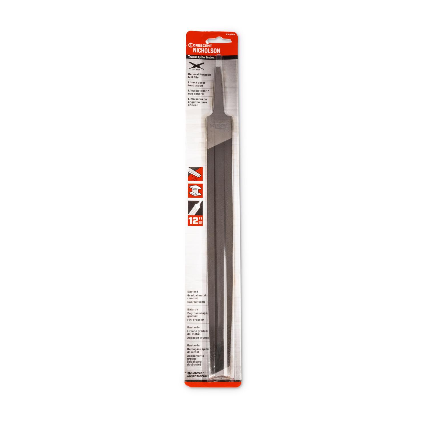 Crescent Nicholson 12 in. L X 1.181 in. W High Carbon Steel Single Cut File 1 pc