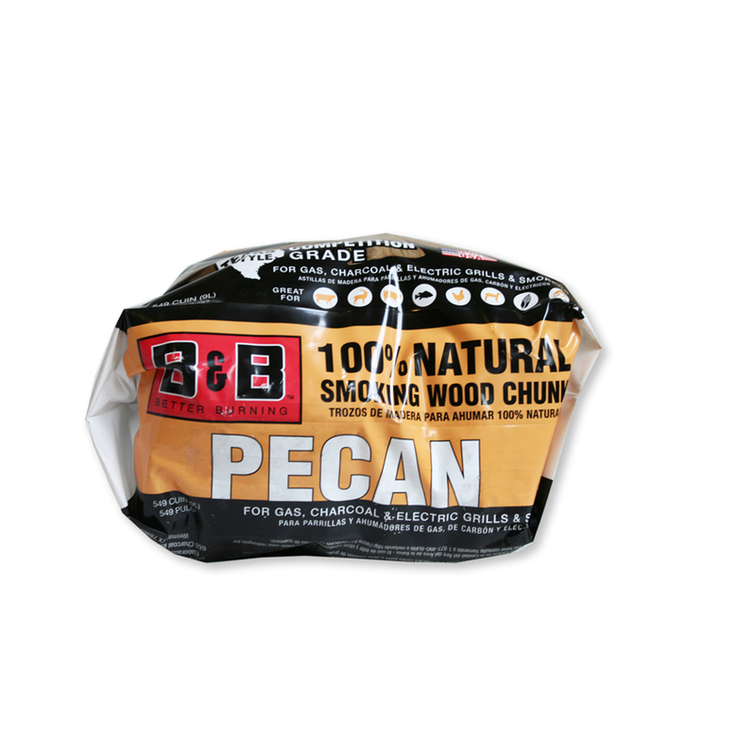 B&B Charcoal All Natural Pecan Wood Smoking Chunks 549 Cu In