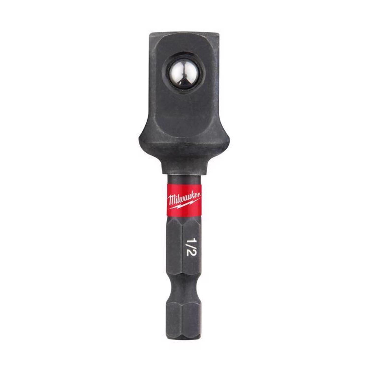Milwaukee Shockwave Hex/Square 1/2 in. X 2 in. L Socket Adapter Alloy Steel 1 pk