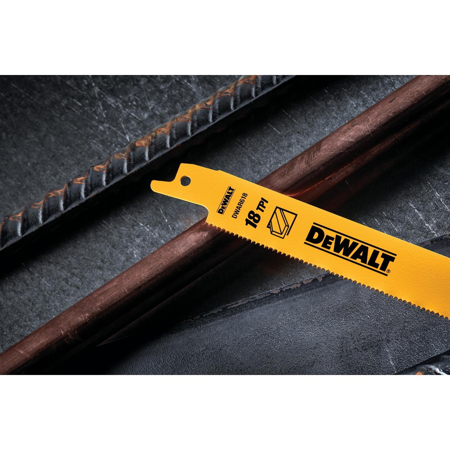 DEWALT 6 in. Bi-Metal Reciprocating Saw Blade 10/14 TPI 5 pk