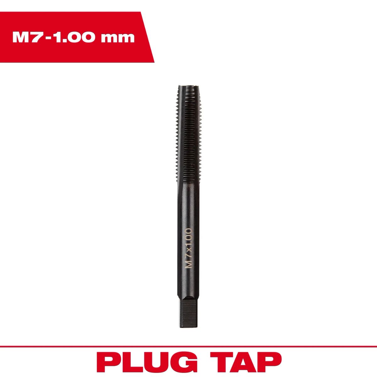 Milwaukee Metric M7x1.0 mm Straight Flute Plug Tap