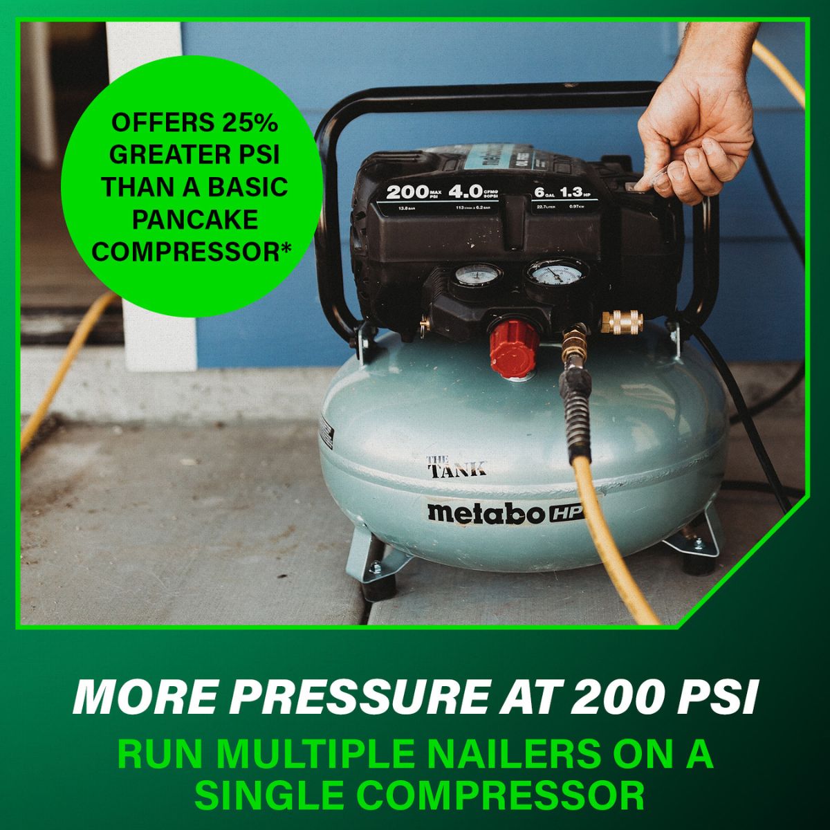 THE TANK 6-Gallon High Capacity Pancake Air Compressor | Metabo HPT EC914S