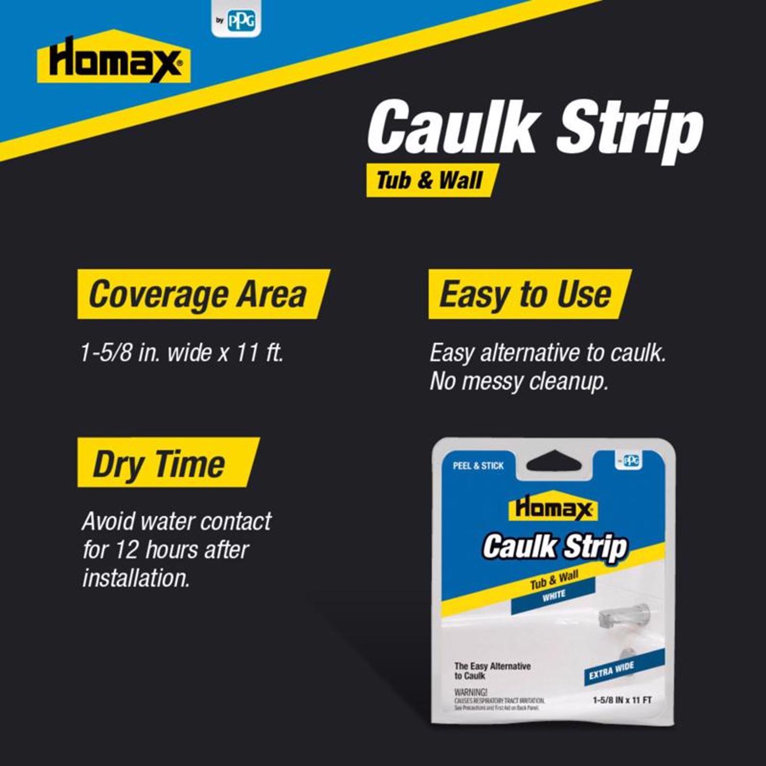 Homax White Silicone Caulk Strips 1-5/8 in. x 16 ft.
