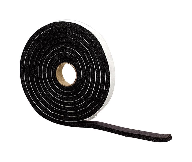 M-D Black Rubber Weather Stripping Tape For Auto and Marine 10 ft. L X 3/8 in.