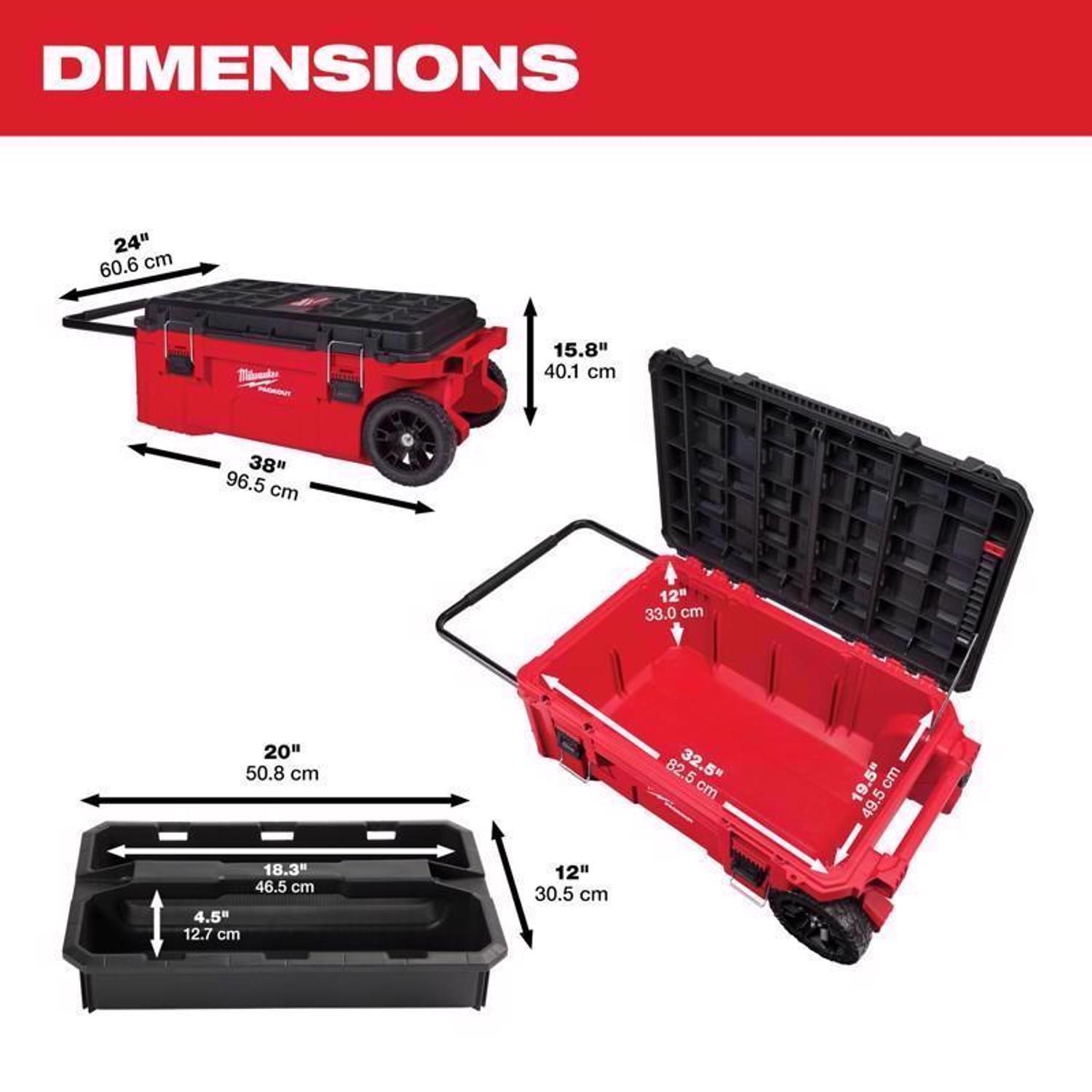 Milwaukee Packout 38 in. Rolling Modular Tool Chest Black/Red