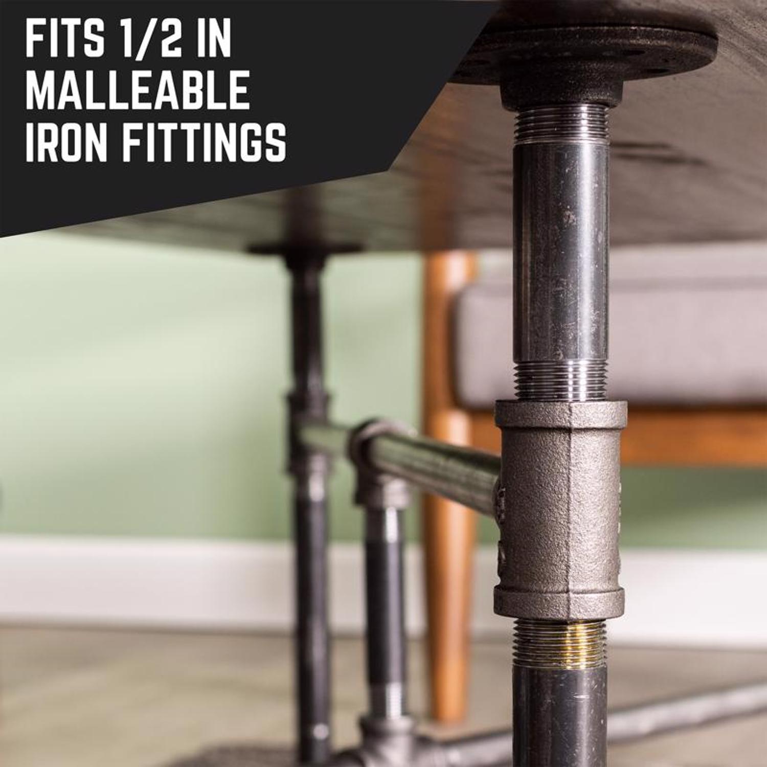 STZ Industries 1/2 in. MIP each X 1/2 in. D MIP Black Steel Close Nipple