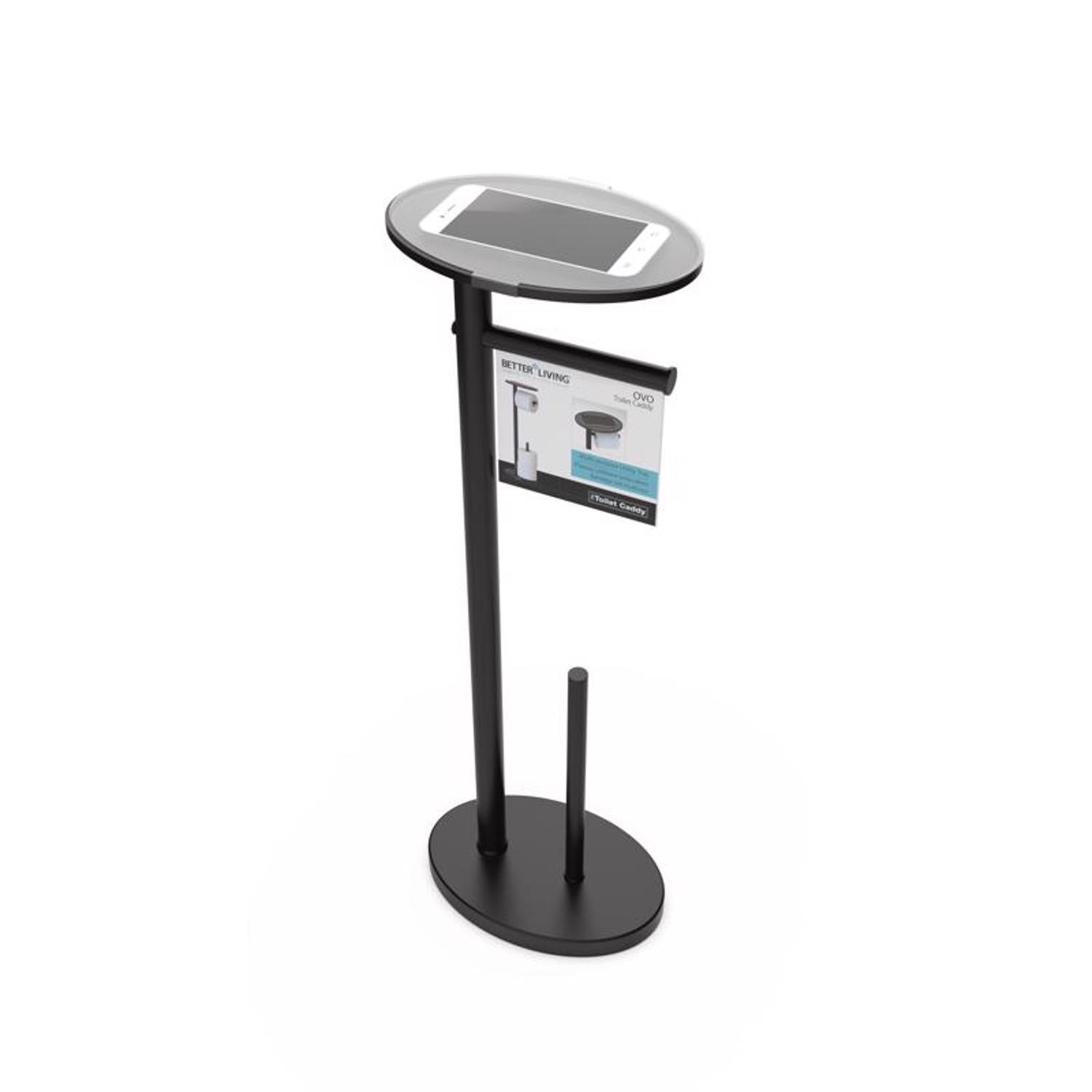 Better Living Ovo Matte Black Toilet Paper Holder
