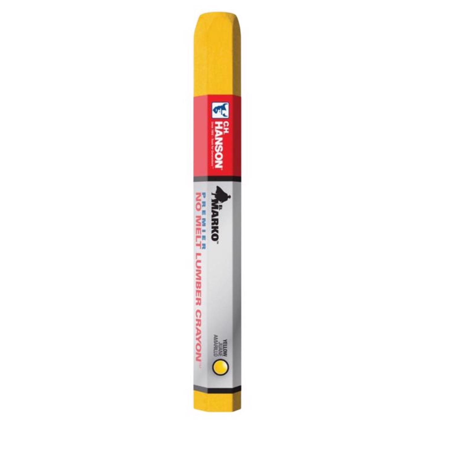 C.H. Hanson Premier No Melt 4.5 in. L Lumber Crayon Yellow 1 pc