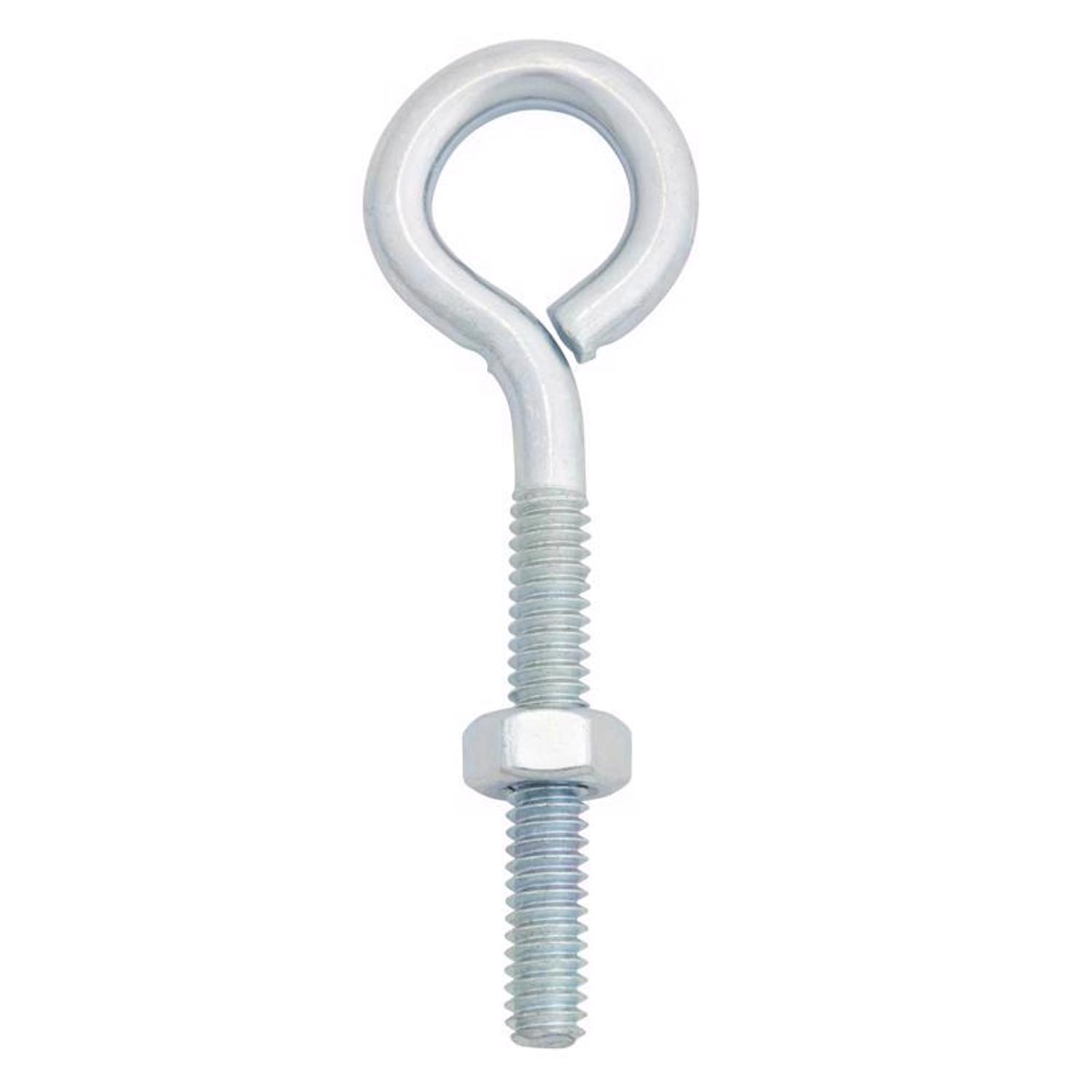 Hampton 1/4 in. X 3 in. L Zinc-Plated Steel Eyebolt Nut Included