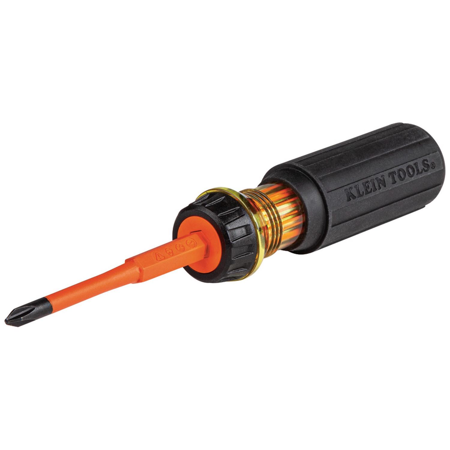 Klein Tools Phillips Bits: #2; Slotted Bits: 1/4"; 2-in-1 Insulated Flip-Blade 8.2 in. 2 pc