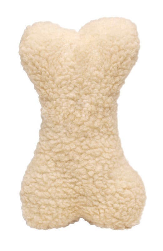 Boss Pet Digger's For Dog White Plush Bone Fleece Bone Dog Toy Large 1 pk